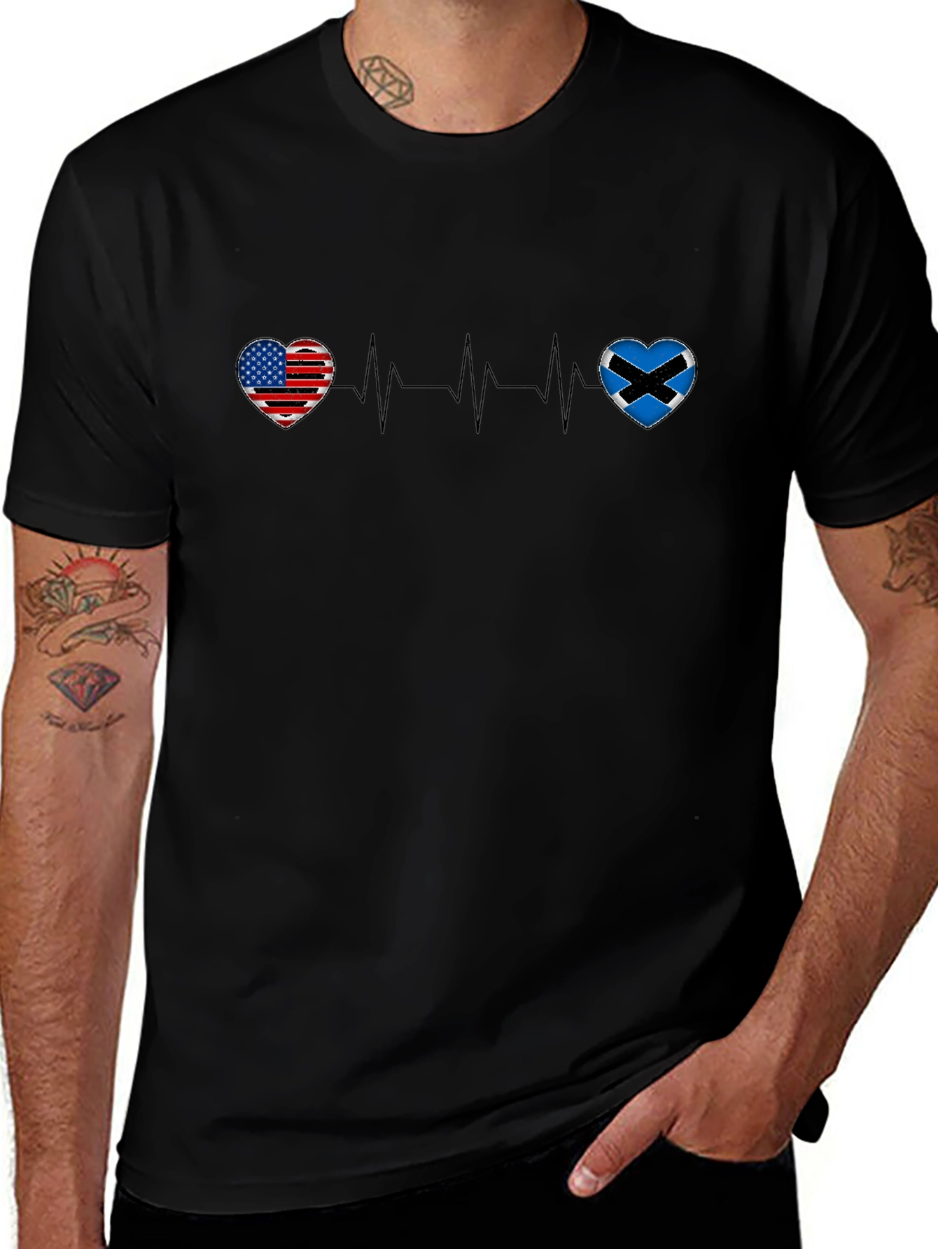 USA Scotland Heartbeat T-Shirt