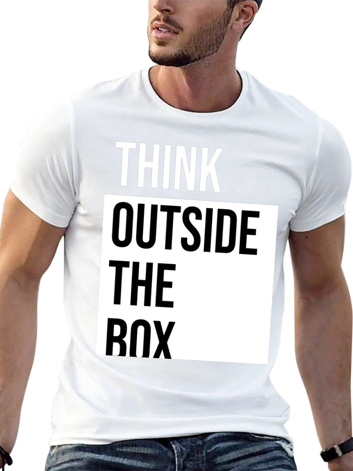 Think Outside the Box Graphic T-Shirt - Black