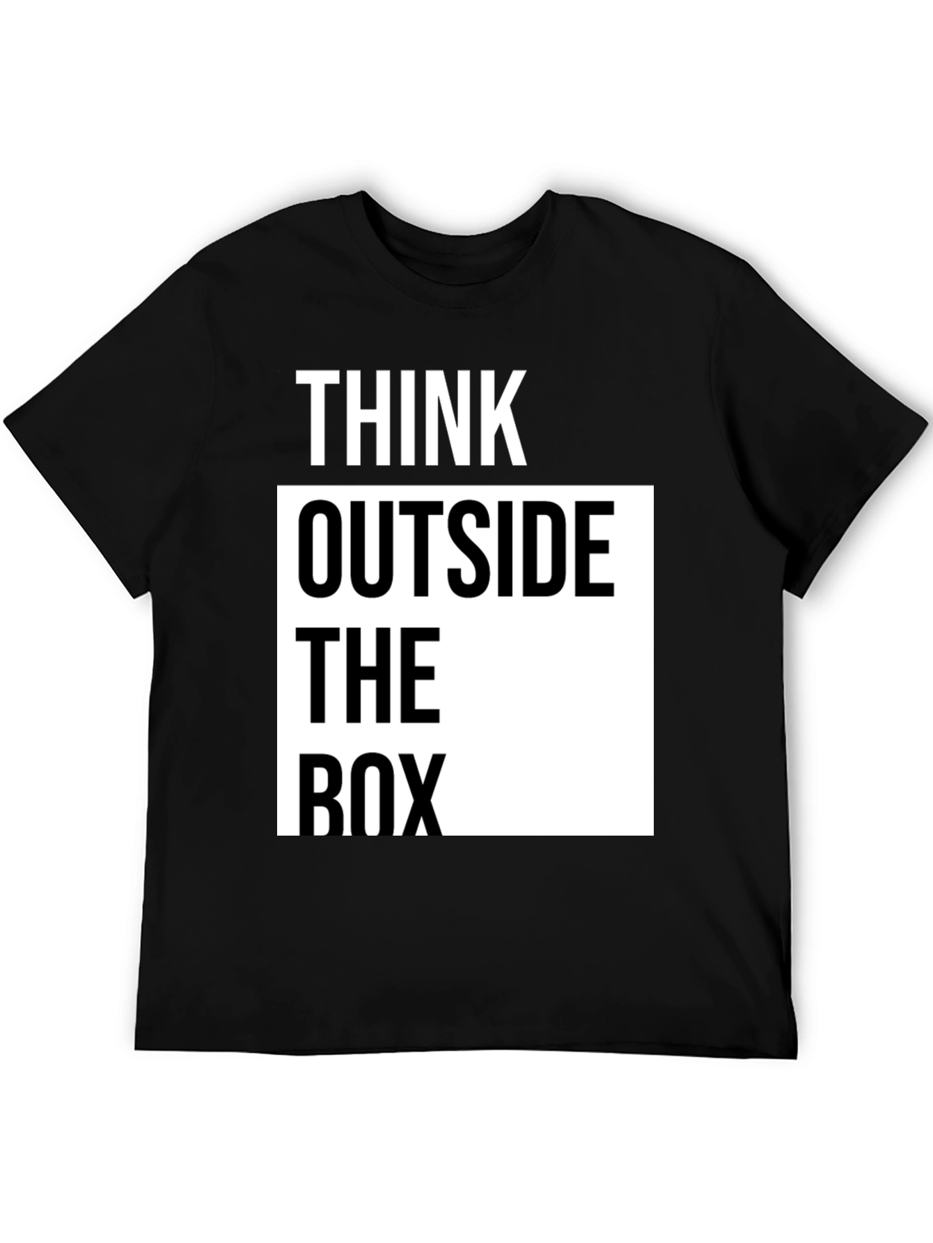Think Outside the Box Graphic T-Shirt - Black
