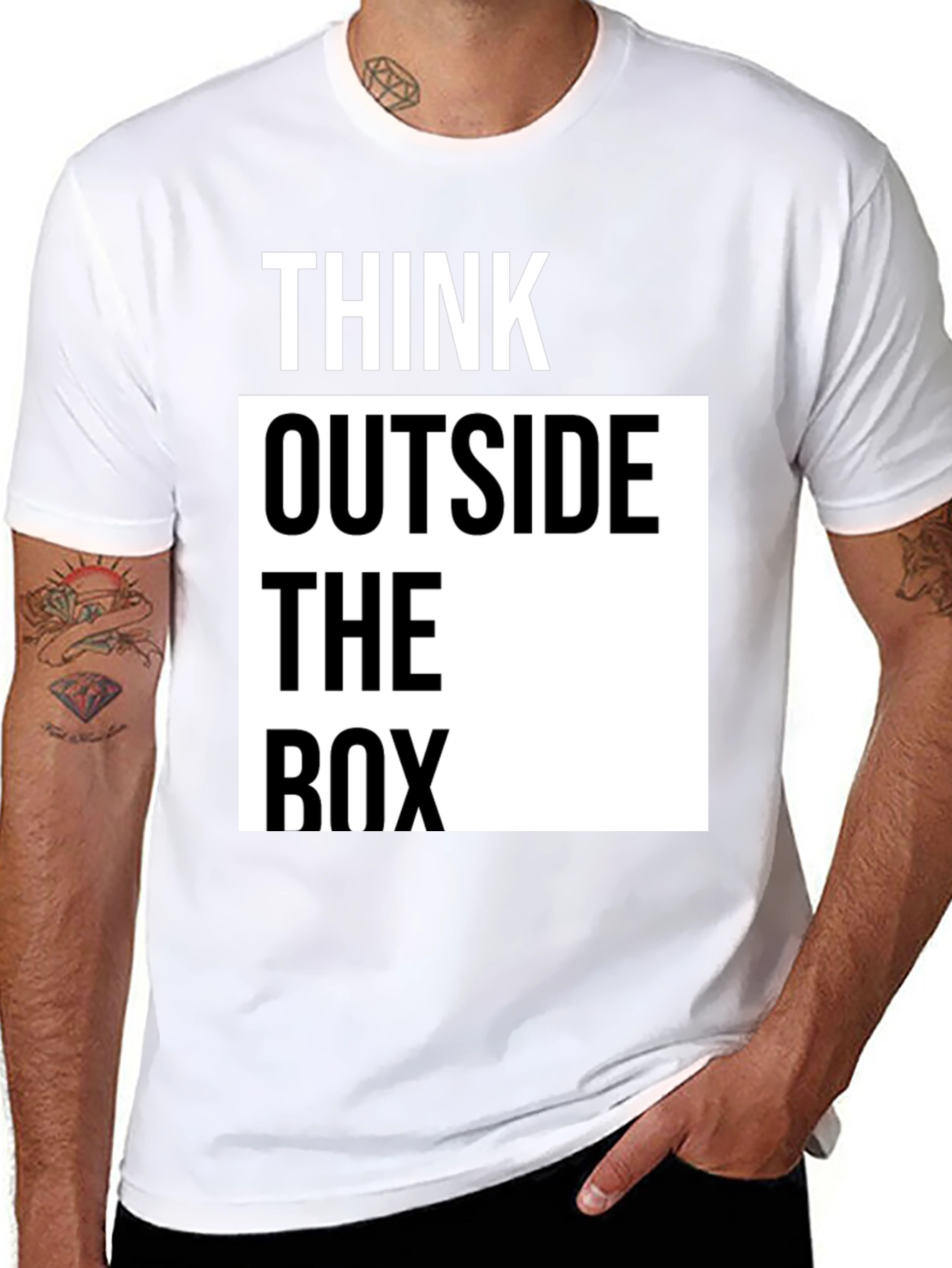 Think Outside the Box Graphic T-Shirt - Black