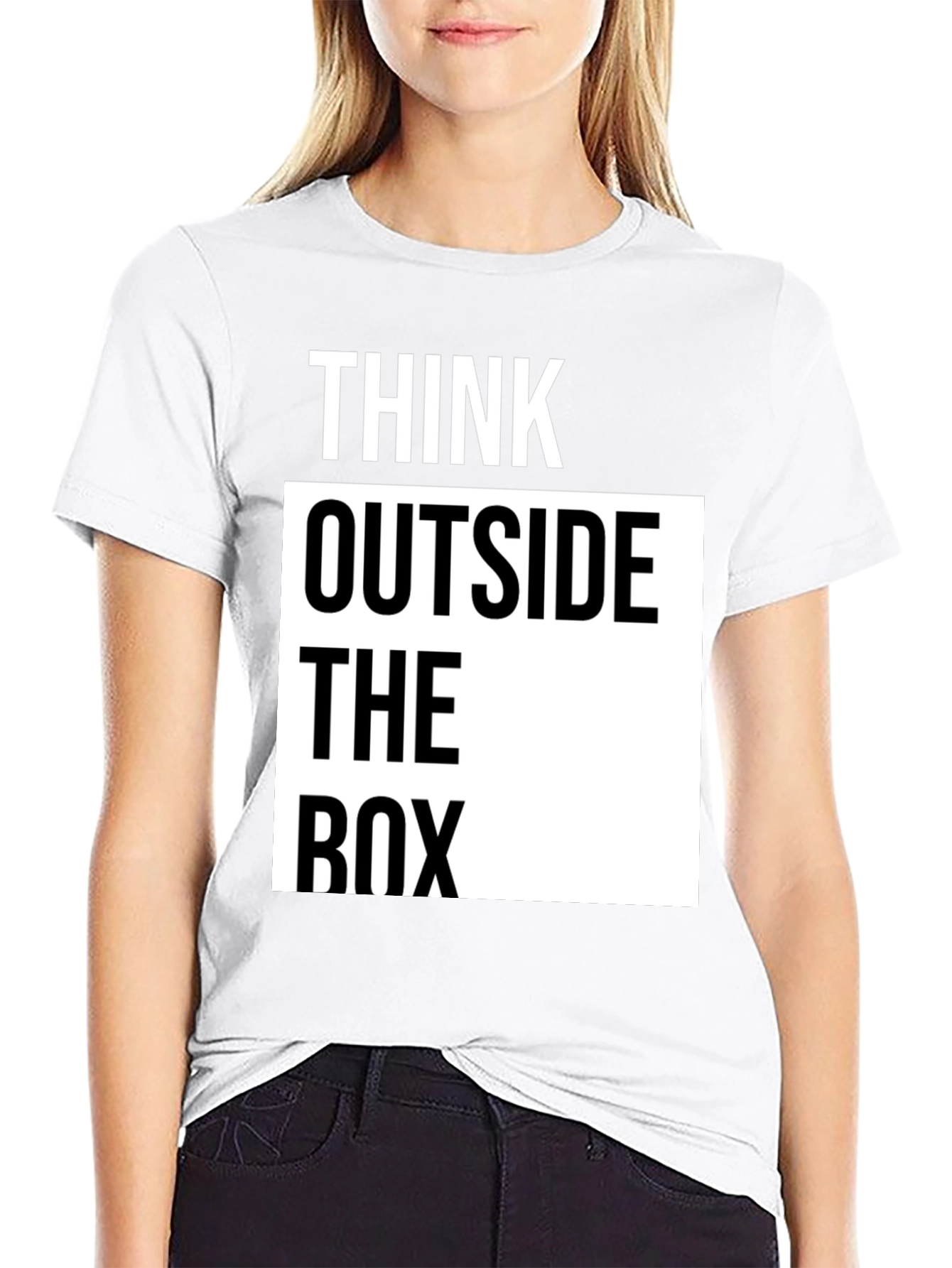 Think Outside the Box Graphic T-Shirt - Black