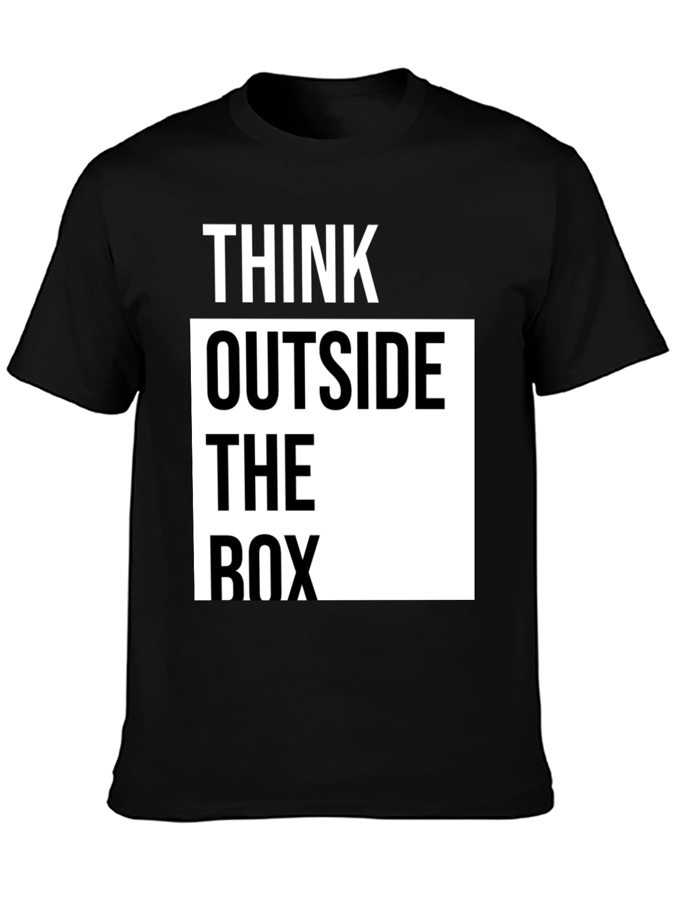 Think Outside the Box Graphic T-Shirt - Black