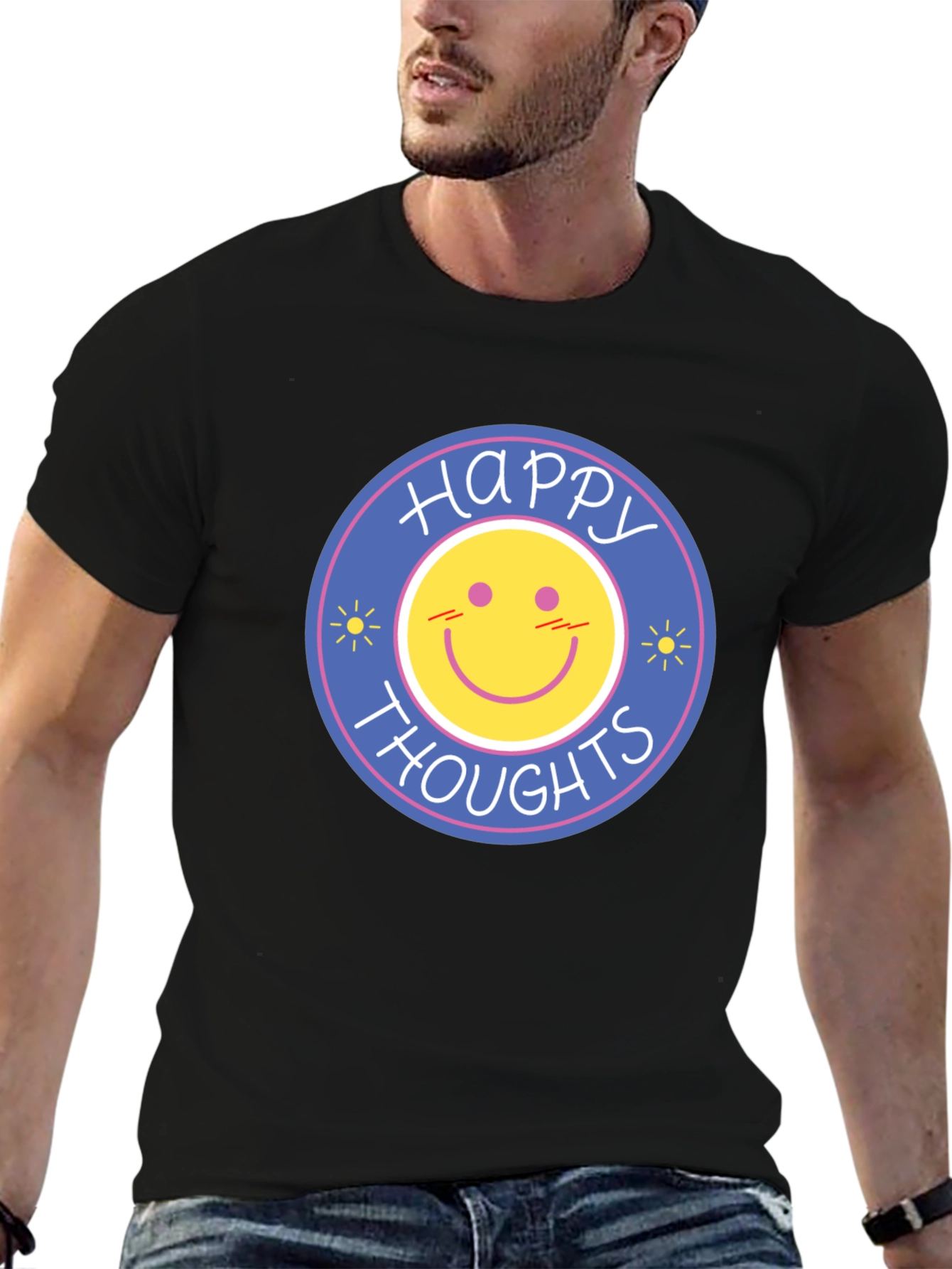 Happy Thoughts Graphic T-Shirt - Black