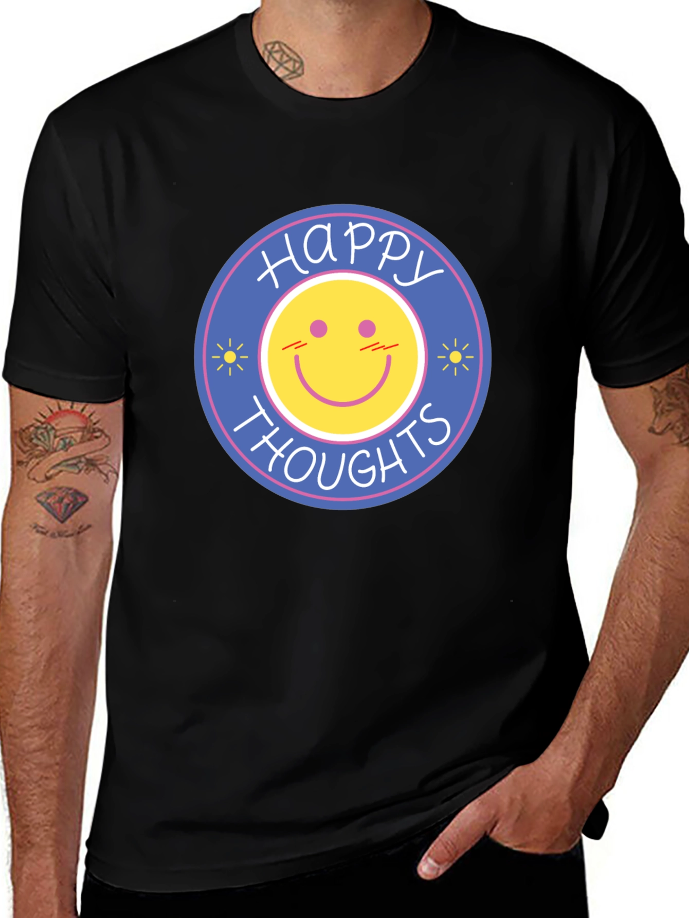 Happy Thoughts Graphic T-Shirt - Black