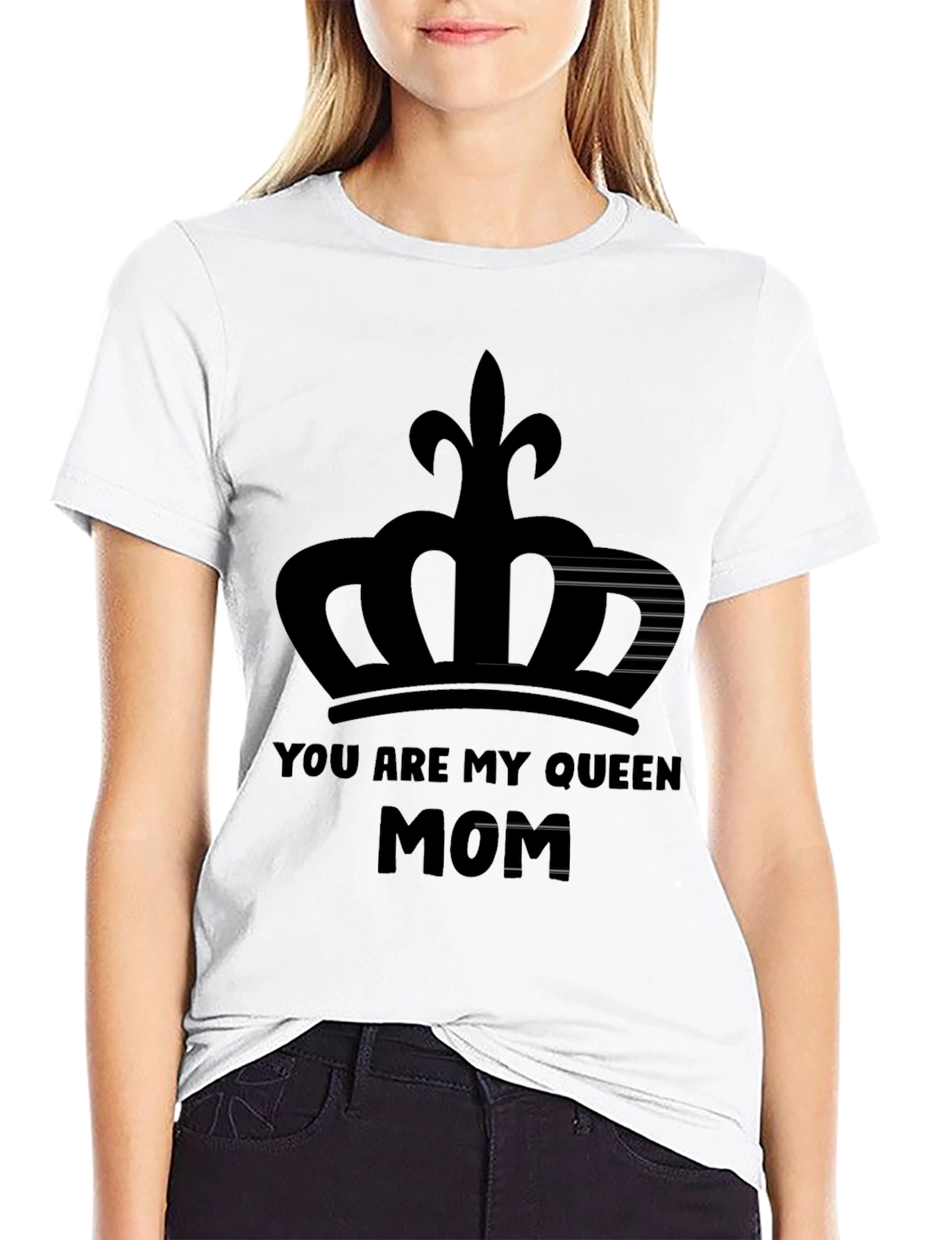 You Are My Queen Mom Black Graphic T-Shirt