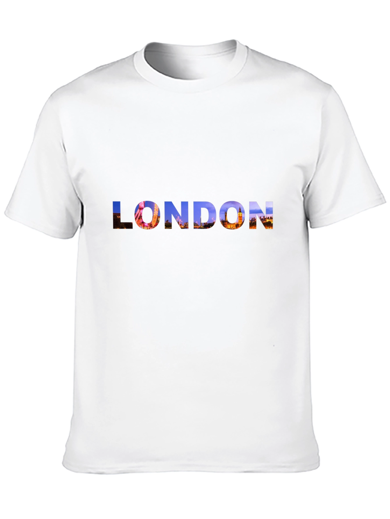 London Skyline Graphic Tee - Black Cotton T-Shirt