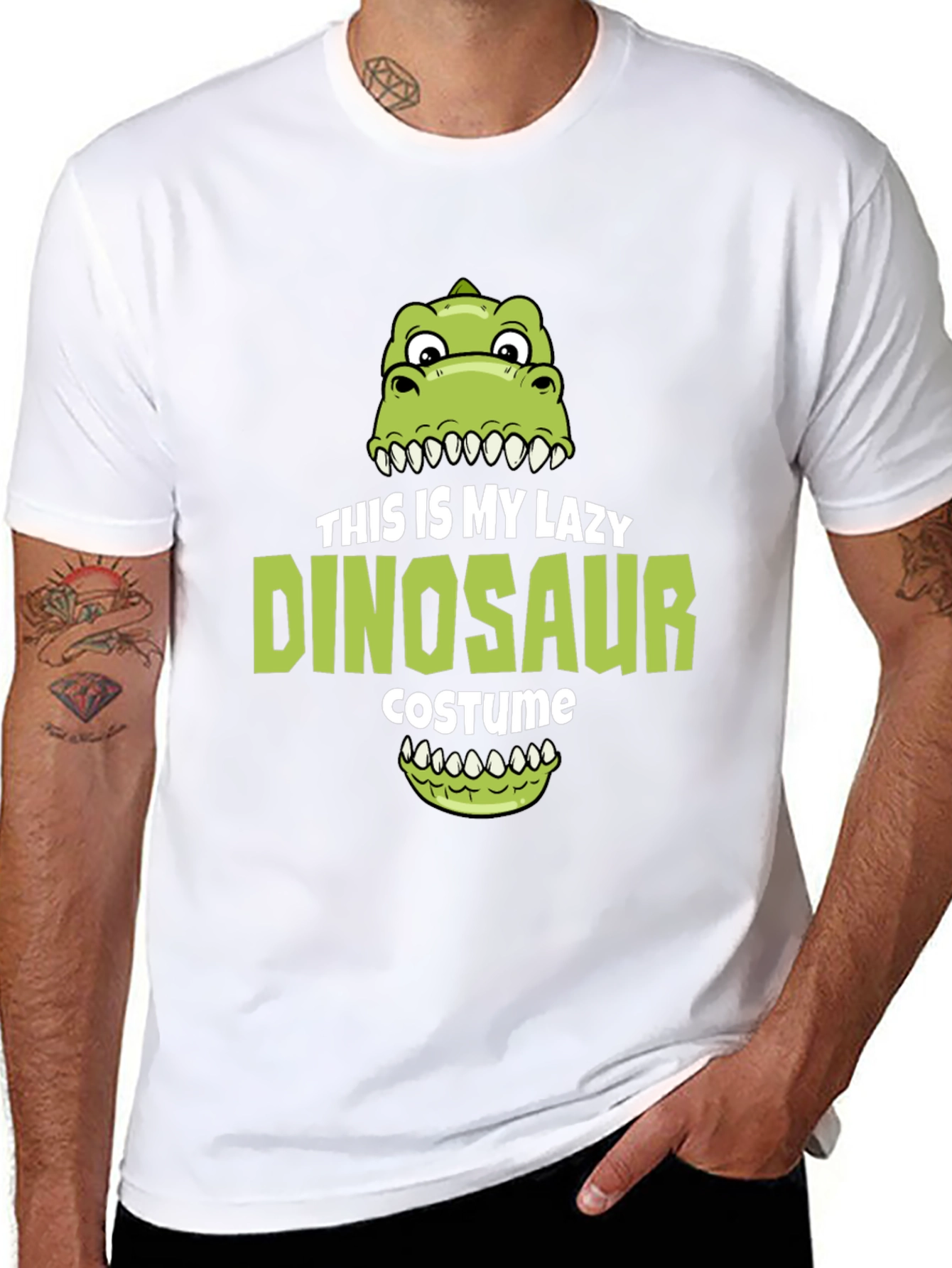 Lazy Dinosaur Costume T-Shirt Funny Halloween