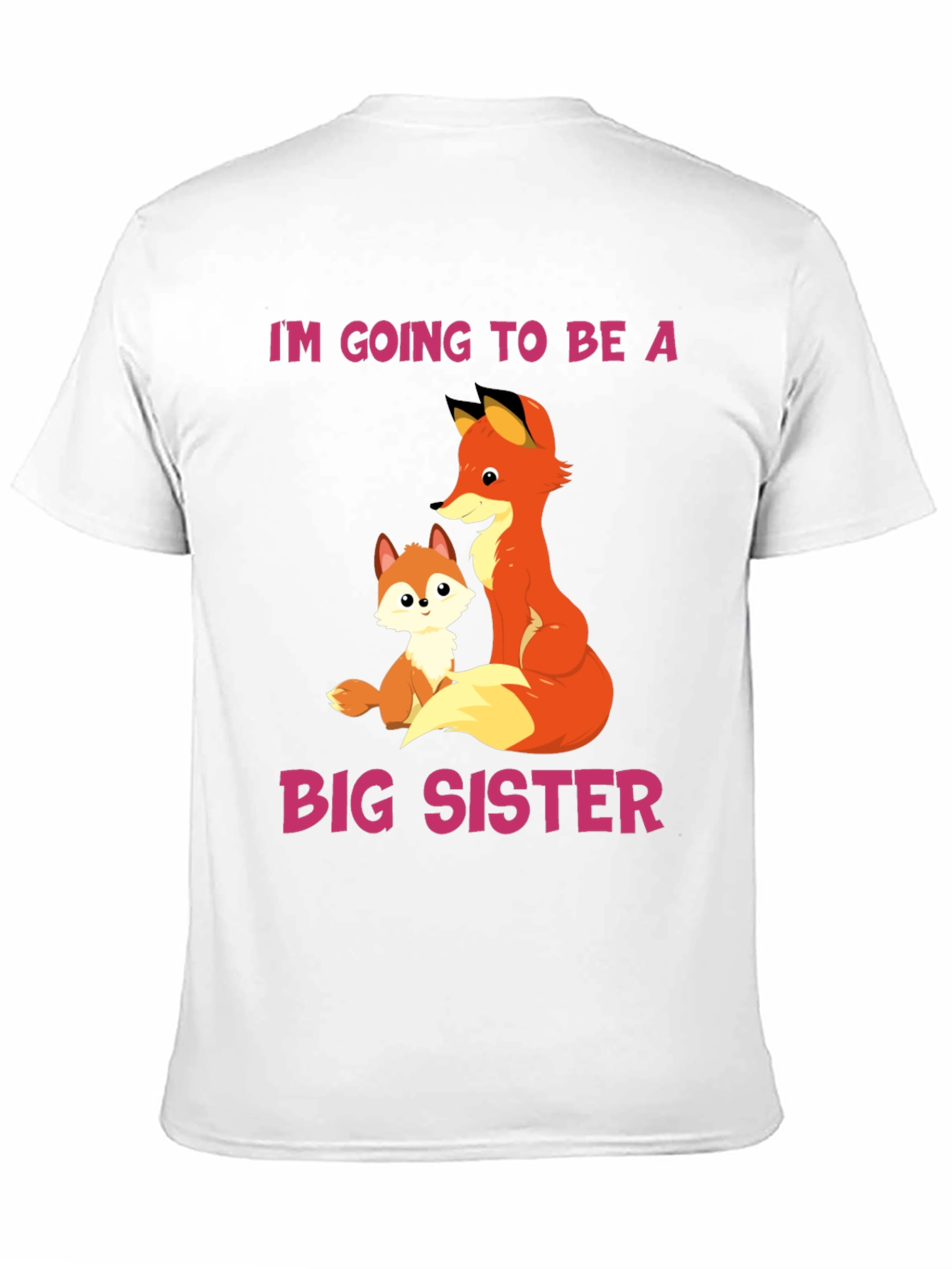 Big Sister Announcement T-Shirt with Fox Design