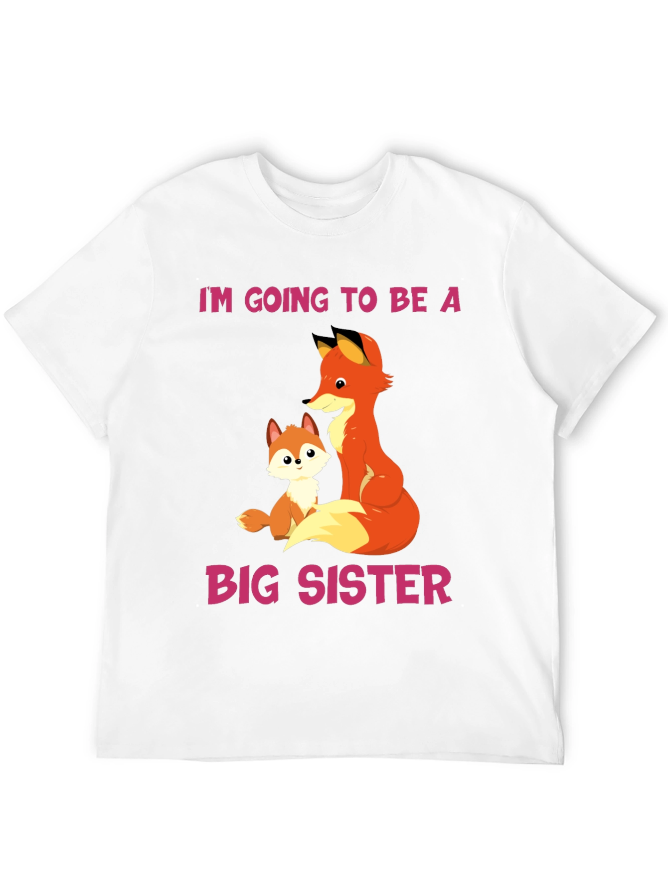 Big Sister Announcement T-Shirt with Fox Design