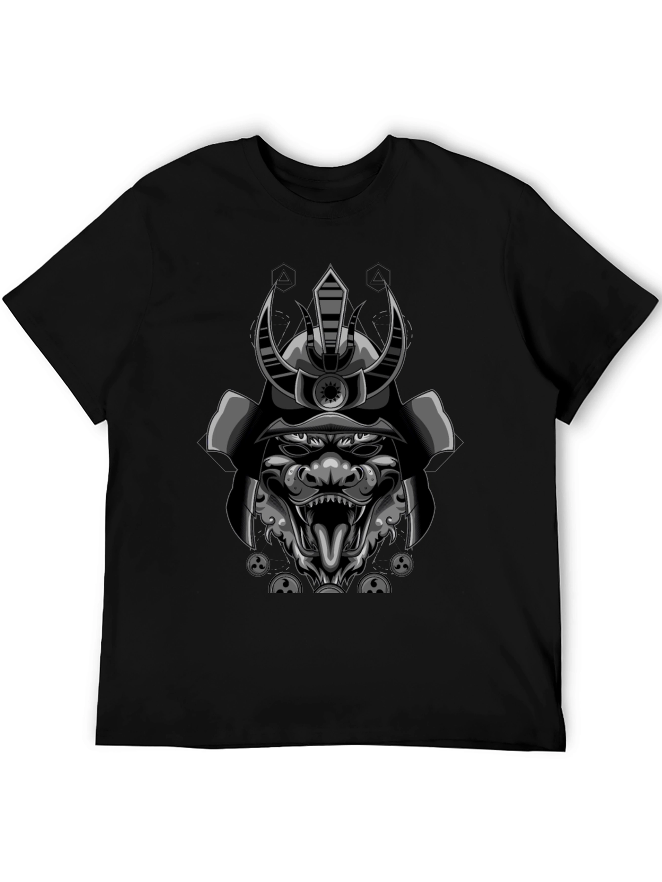 Samurai Warrior Graphic Tee - Mens Black T-Shirt