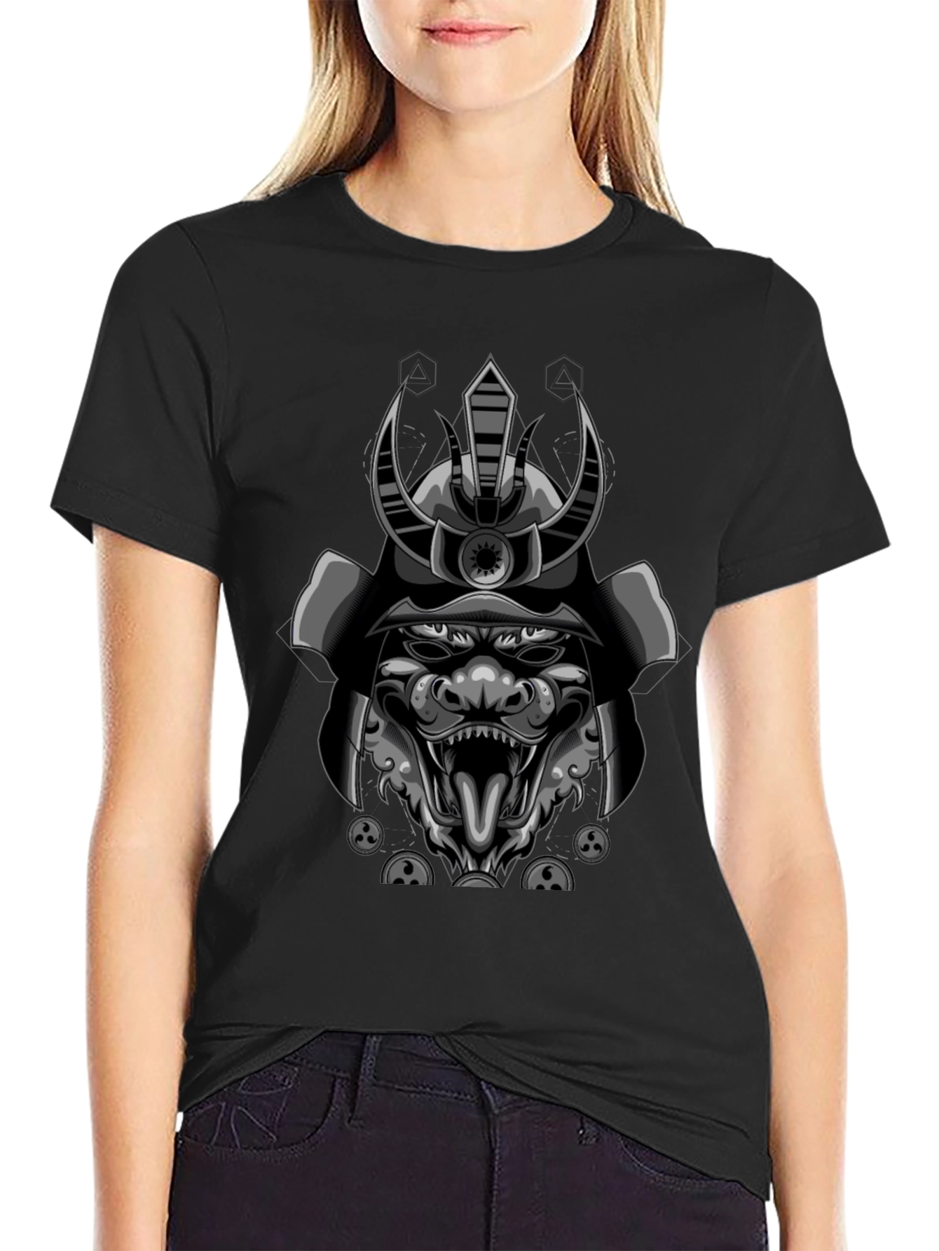 Samurai Warrior Graphic Tee - Mens Black T-Shirt