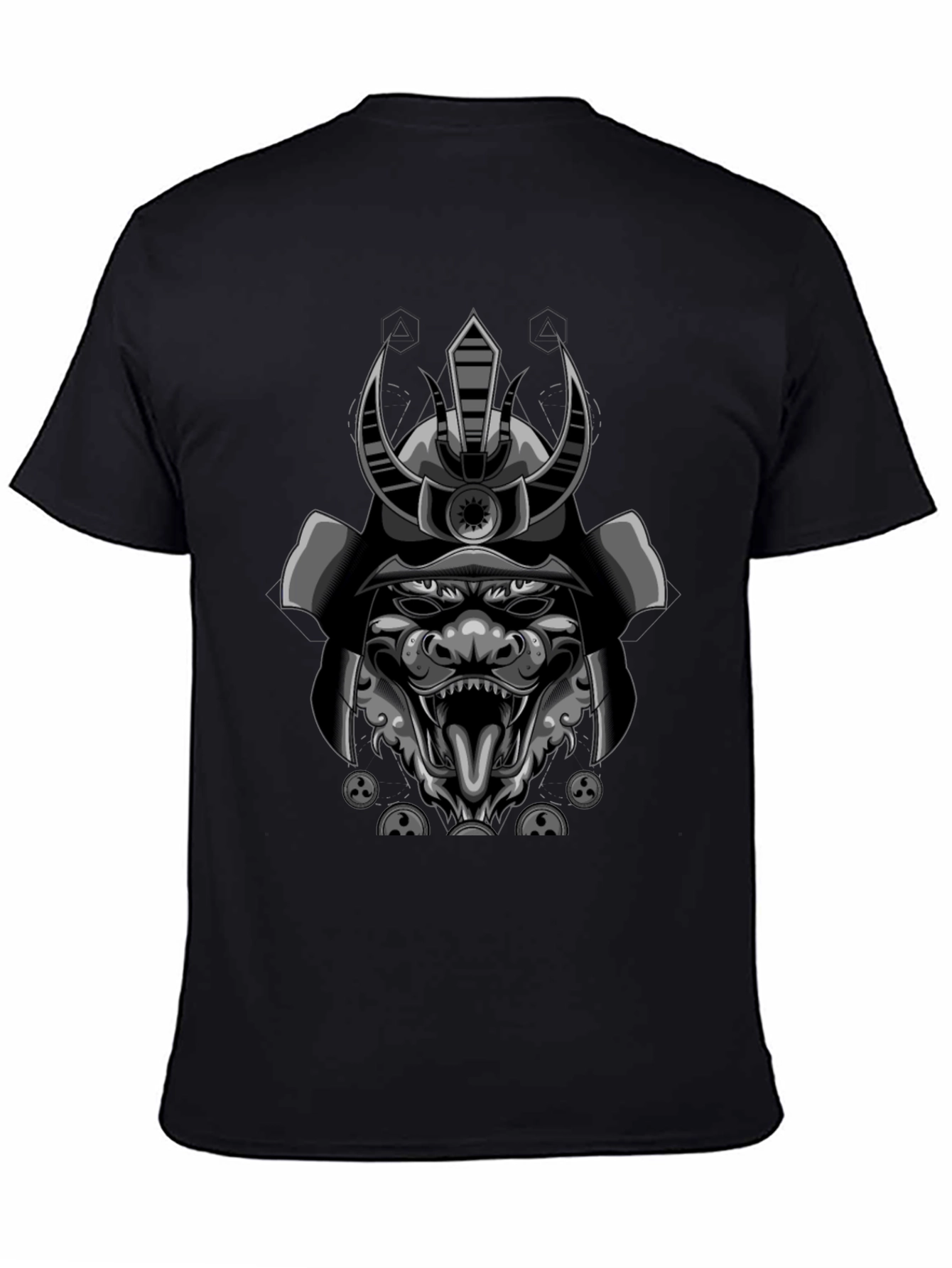 Samurai Warrior Graphic Tee - Mens Black T-Shirt