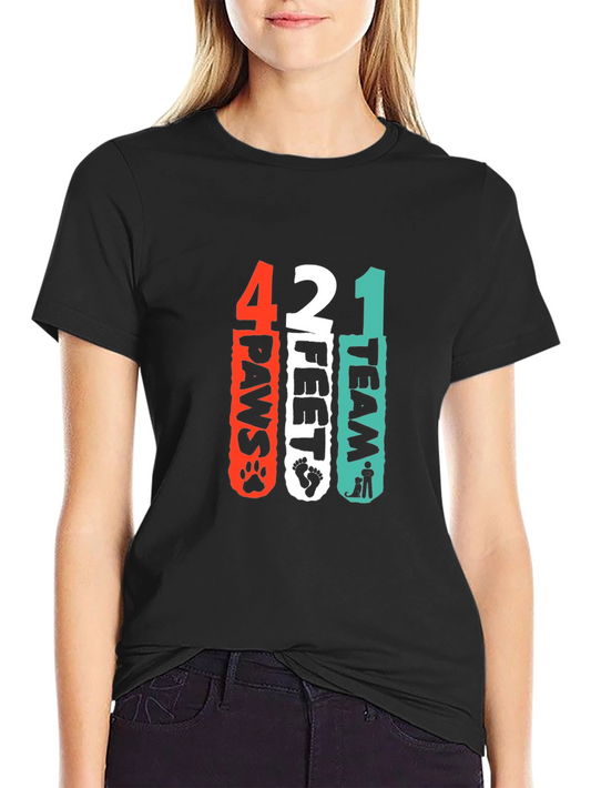 4 Paws 2 Feet 1 Team Black Graphic Tee