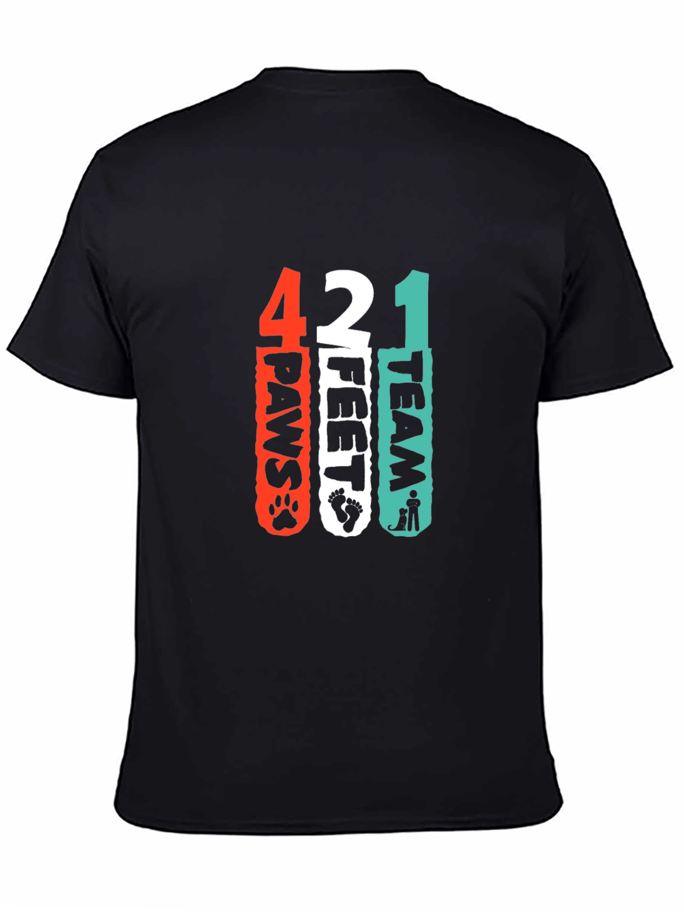 4 Paws 2 Feet 1 Team Black Graphic Tee