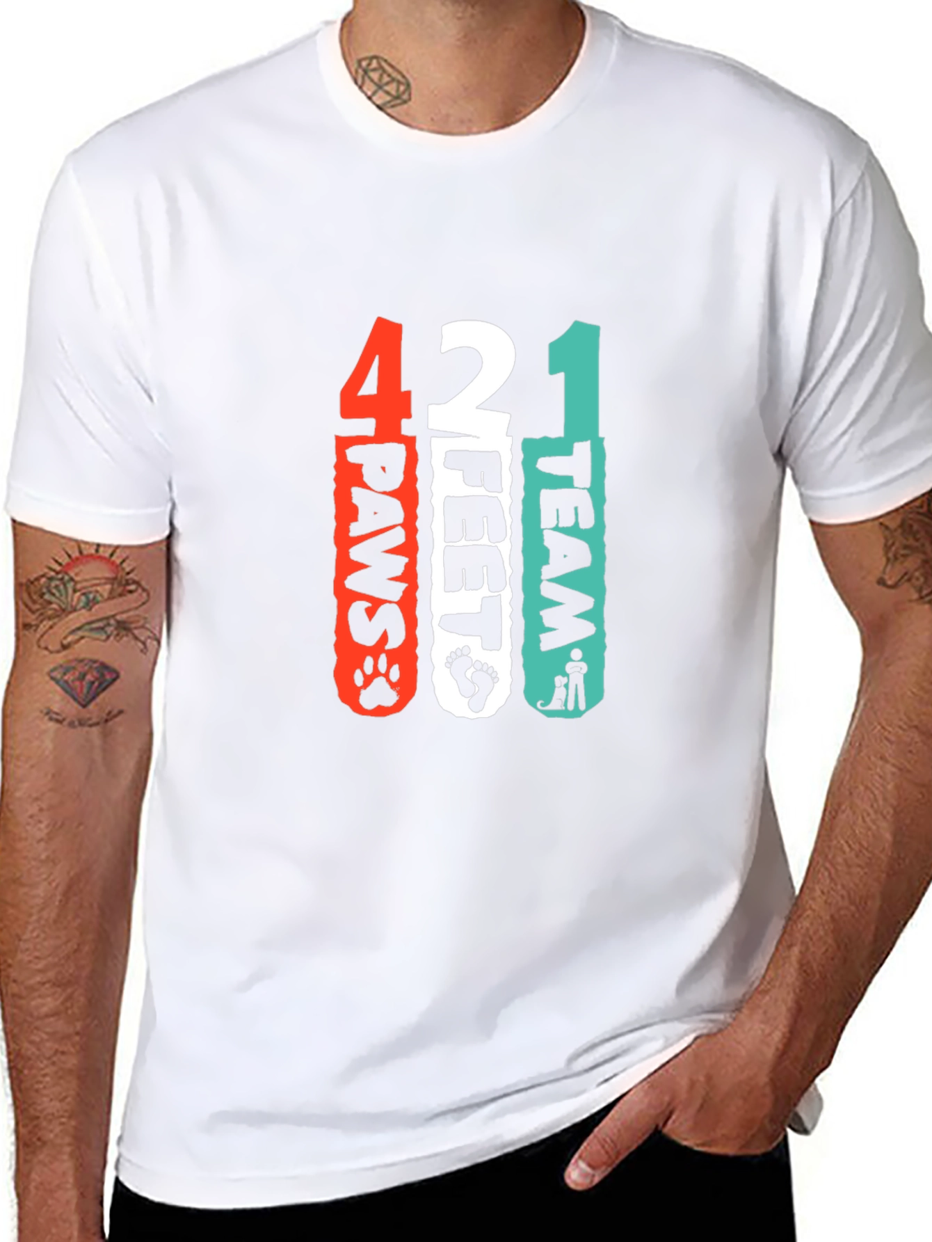 4 Paws 2 Feet 1 Team Black Graphic Tee