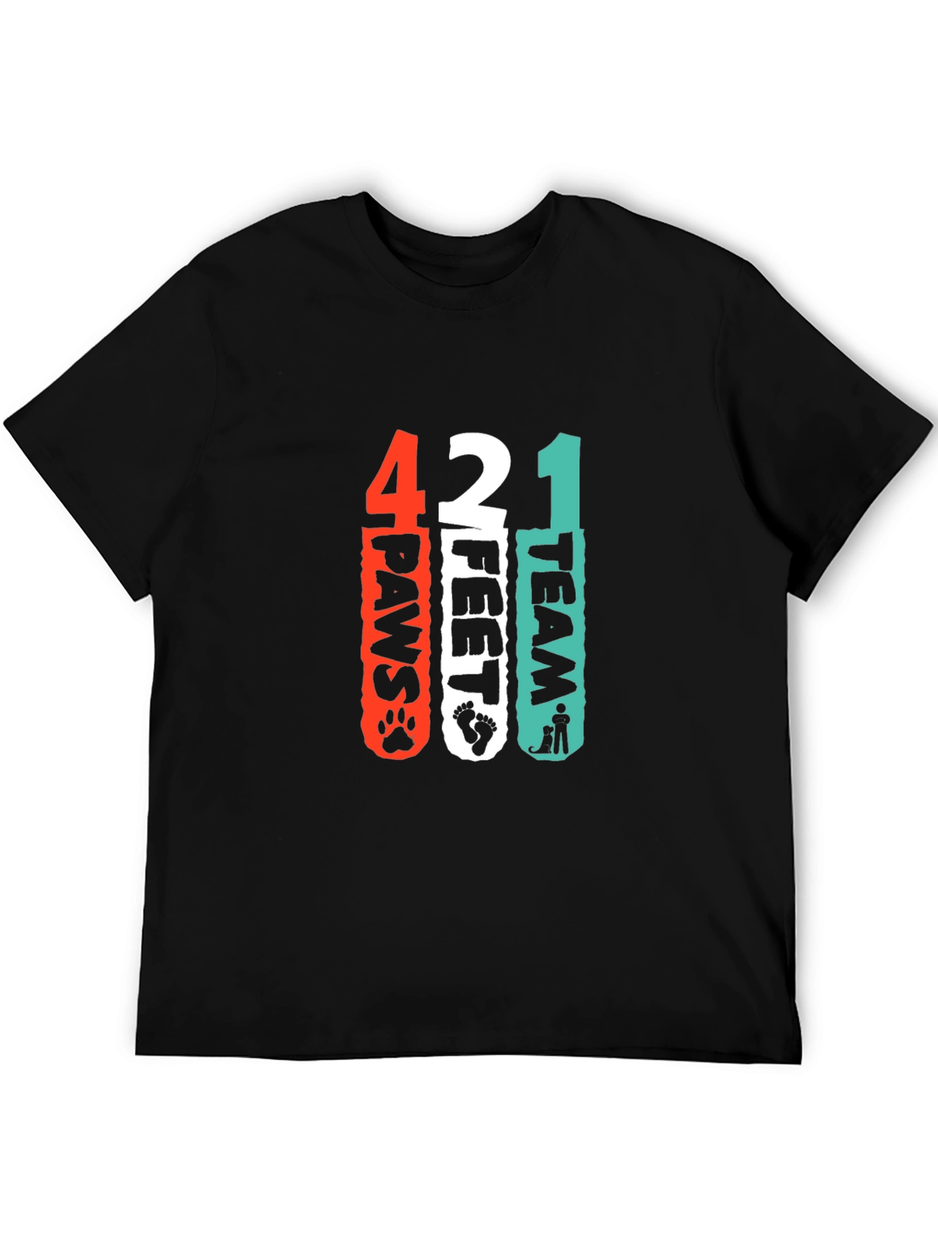 4 Paws 2 Feet 1 Team Black Graphic Tee