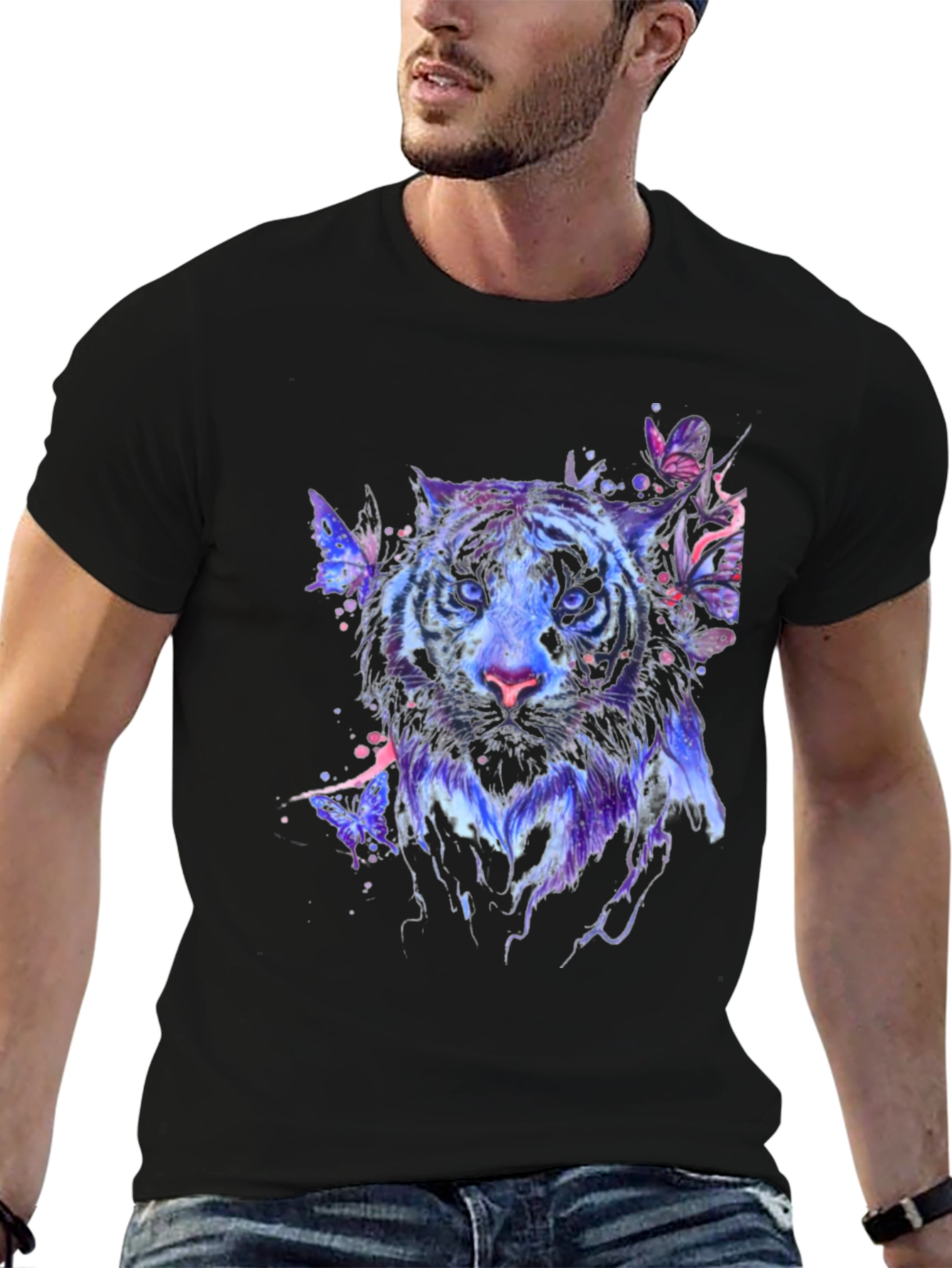 Tiger Butterfly Graphic Print T-Shirt