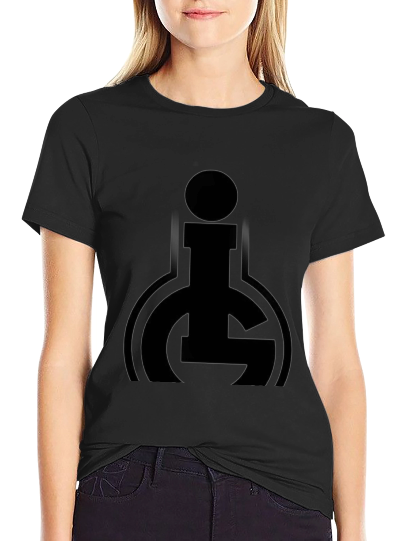 Black Graphic Tee - Modern Abstract Logo Design