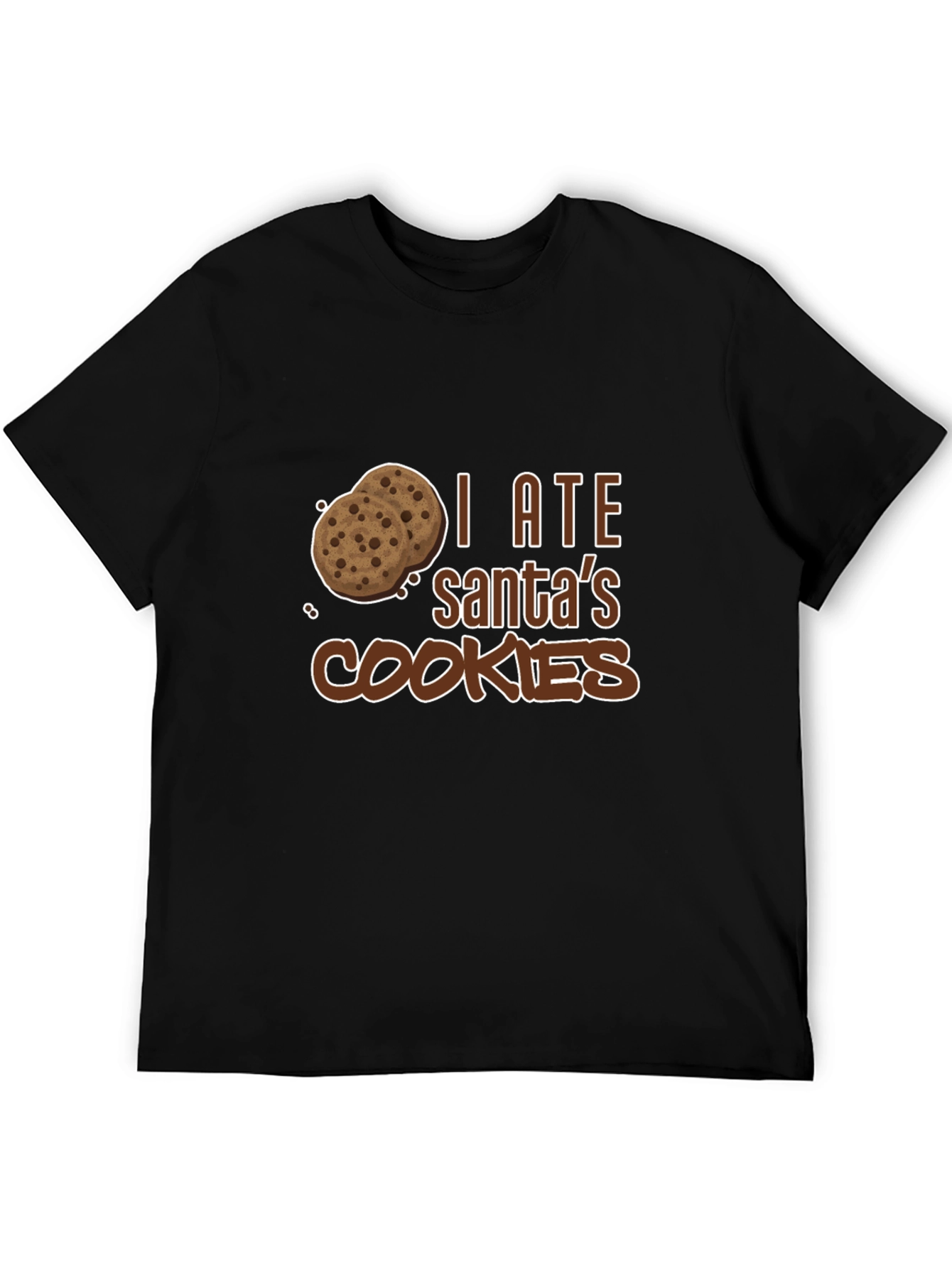 I Ate Santas Cookies Black Graphic Tee
