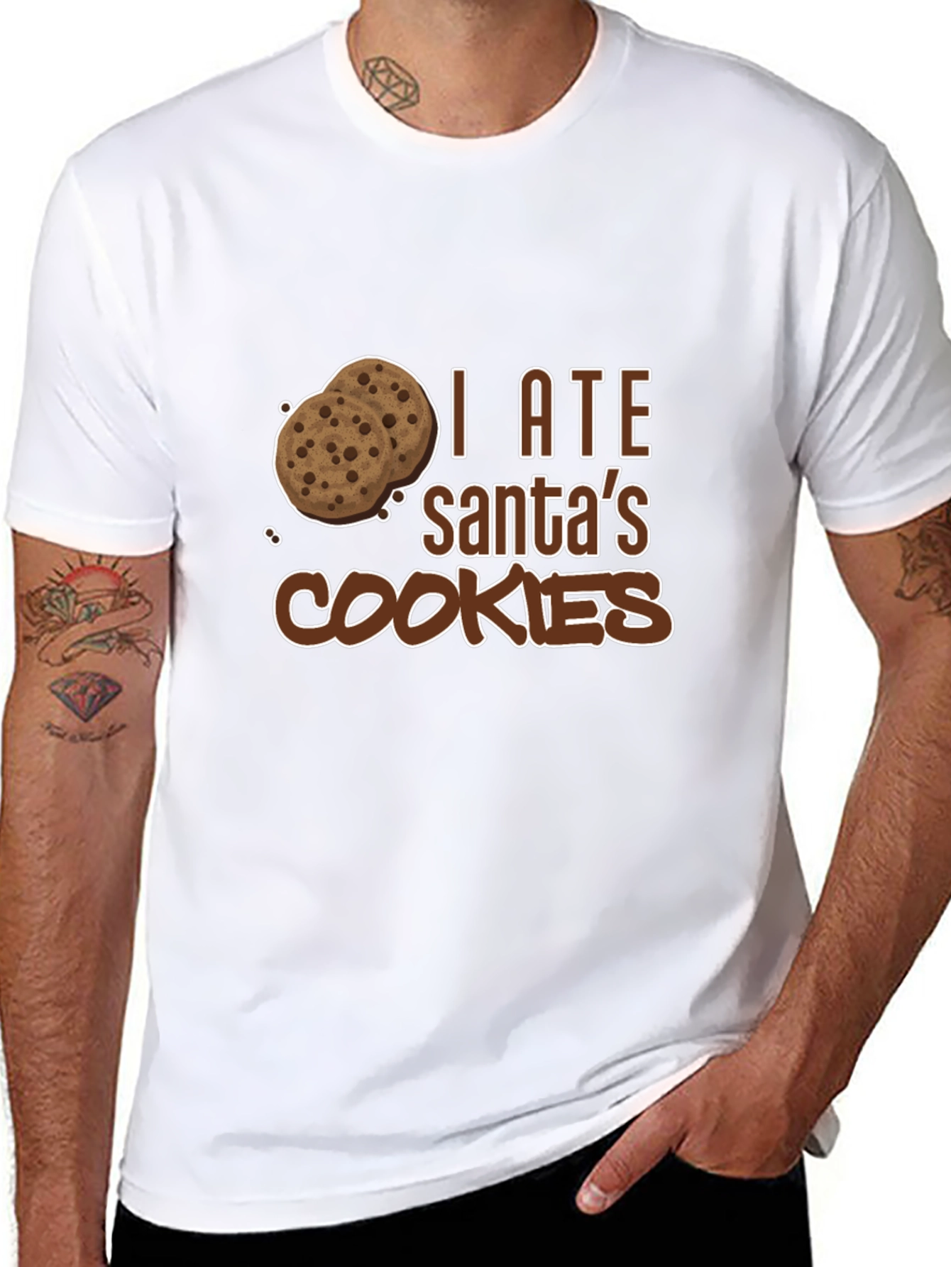 I Ate Santas Cookies Black Graphic Tee