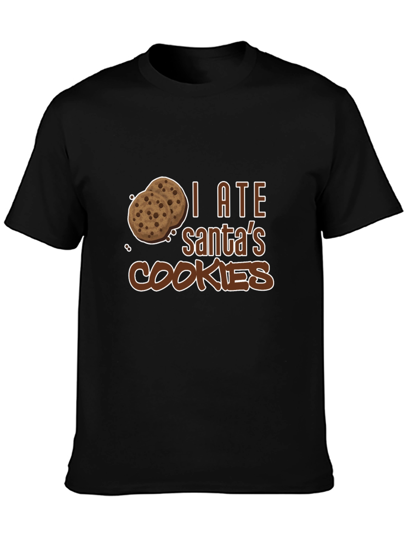 I Ate Santas Cookies Black Graphic Tee