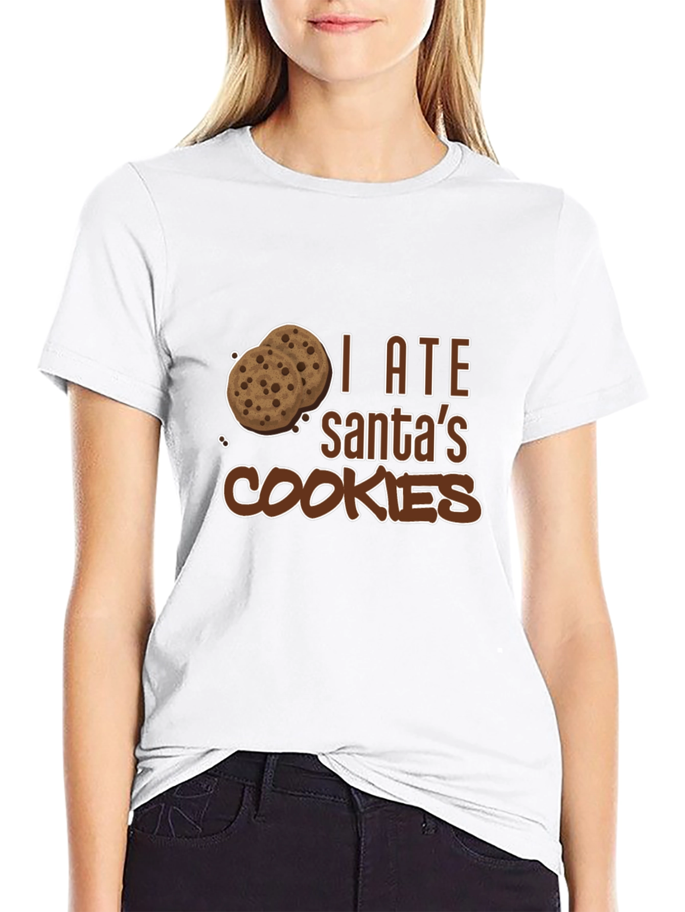 I Ate Santas Cookies Black Graphic Tee