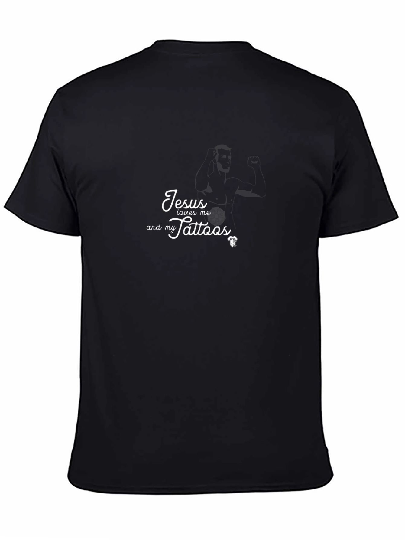 Jesus Loves Me and My Tattoos Black T-Shirt