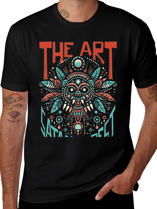 The Art Satafect Mens Graphic Tee - Aztec Tribal Design