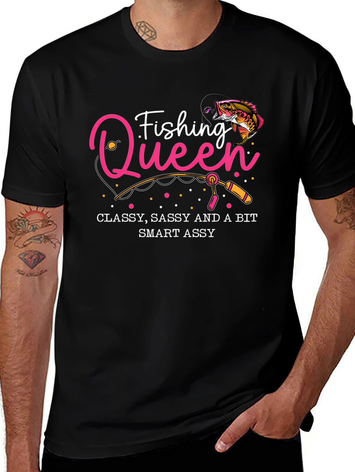 Fishing Queen Graphic T-Shirt - Classy Sassy Smart