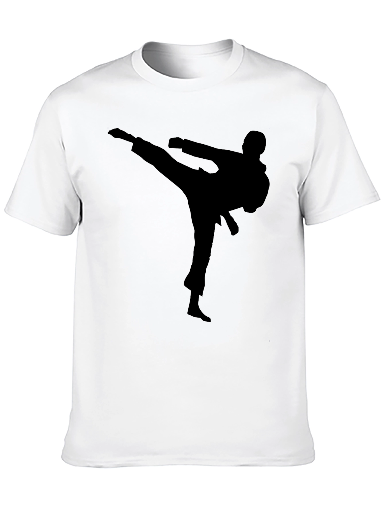 Karate Silhouette Graphic Black T-Shirt