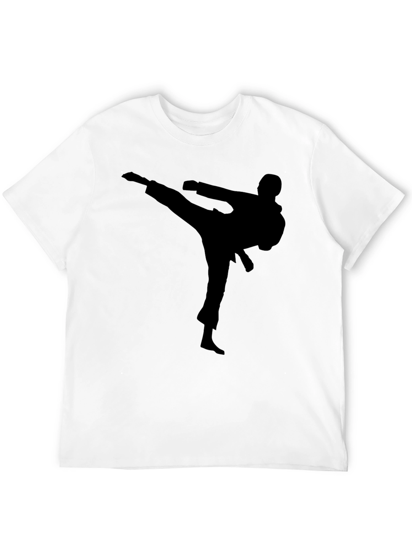 Karate Silhouette Graphic Black T-Shirt
