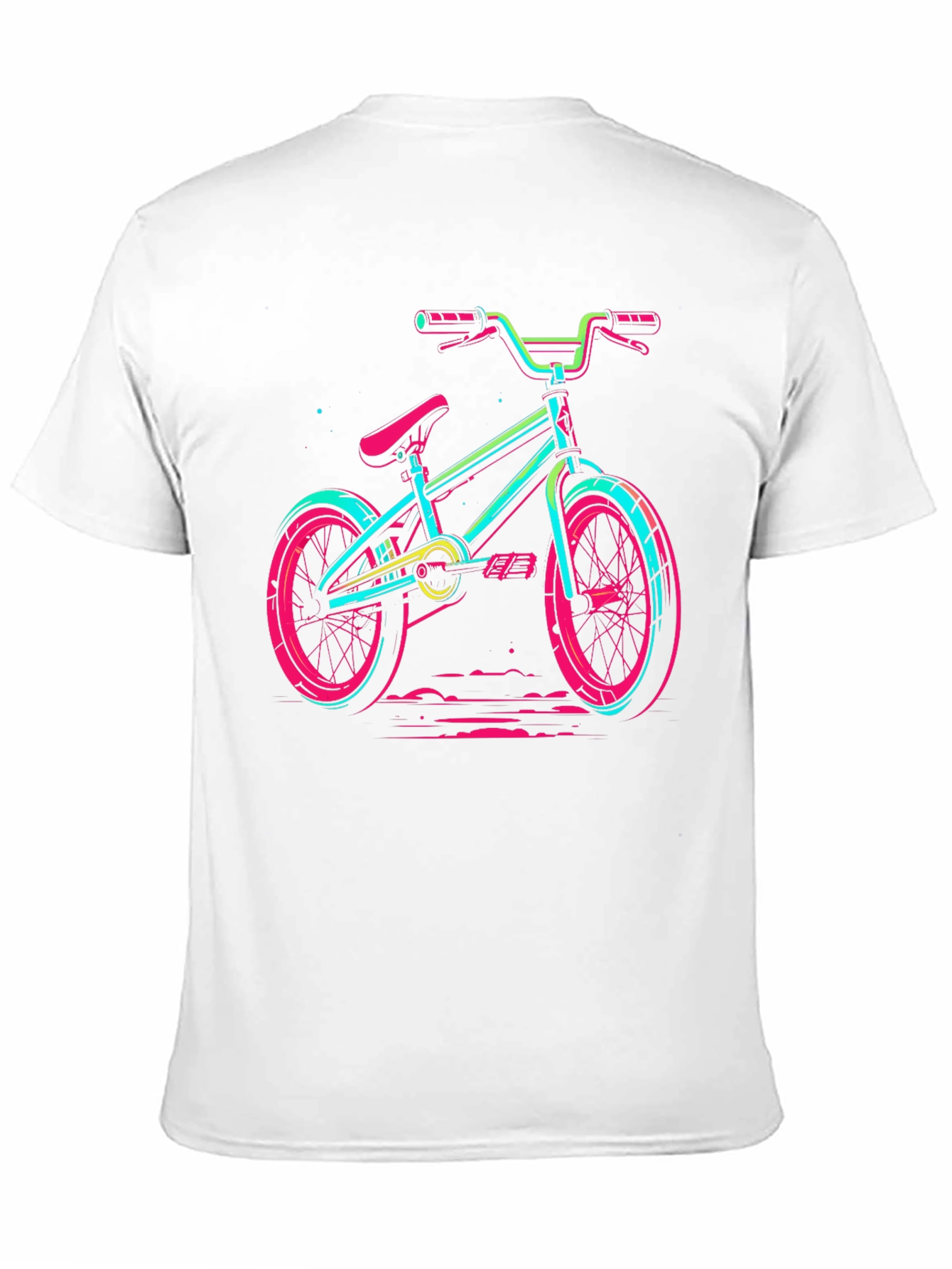 Neon BMX Bike Graphic Tee - Cool Retro Design