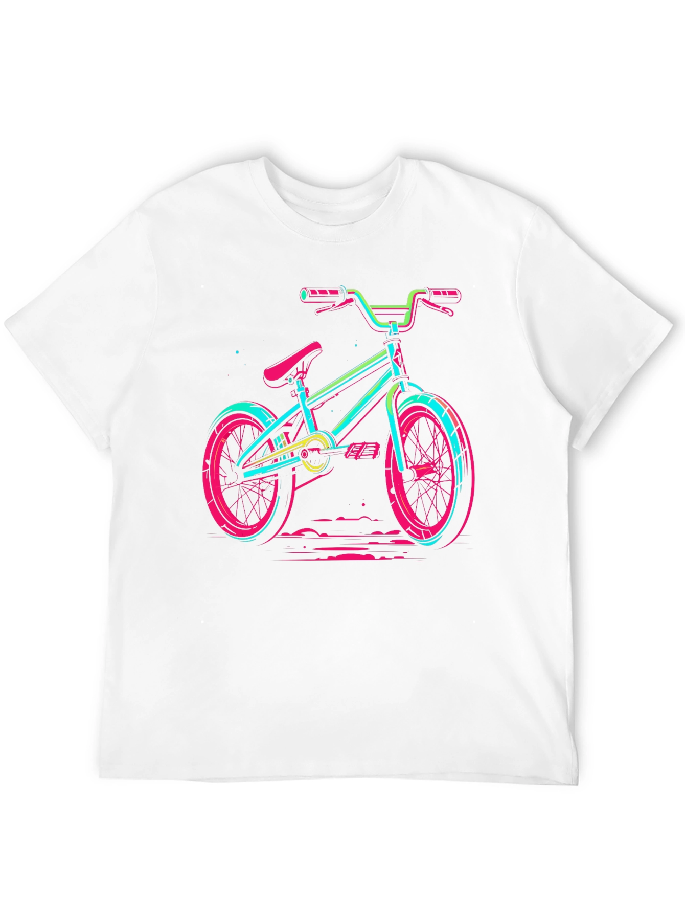 Neon BMX Bike Graphic Tee - Cool Retro Design