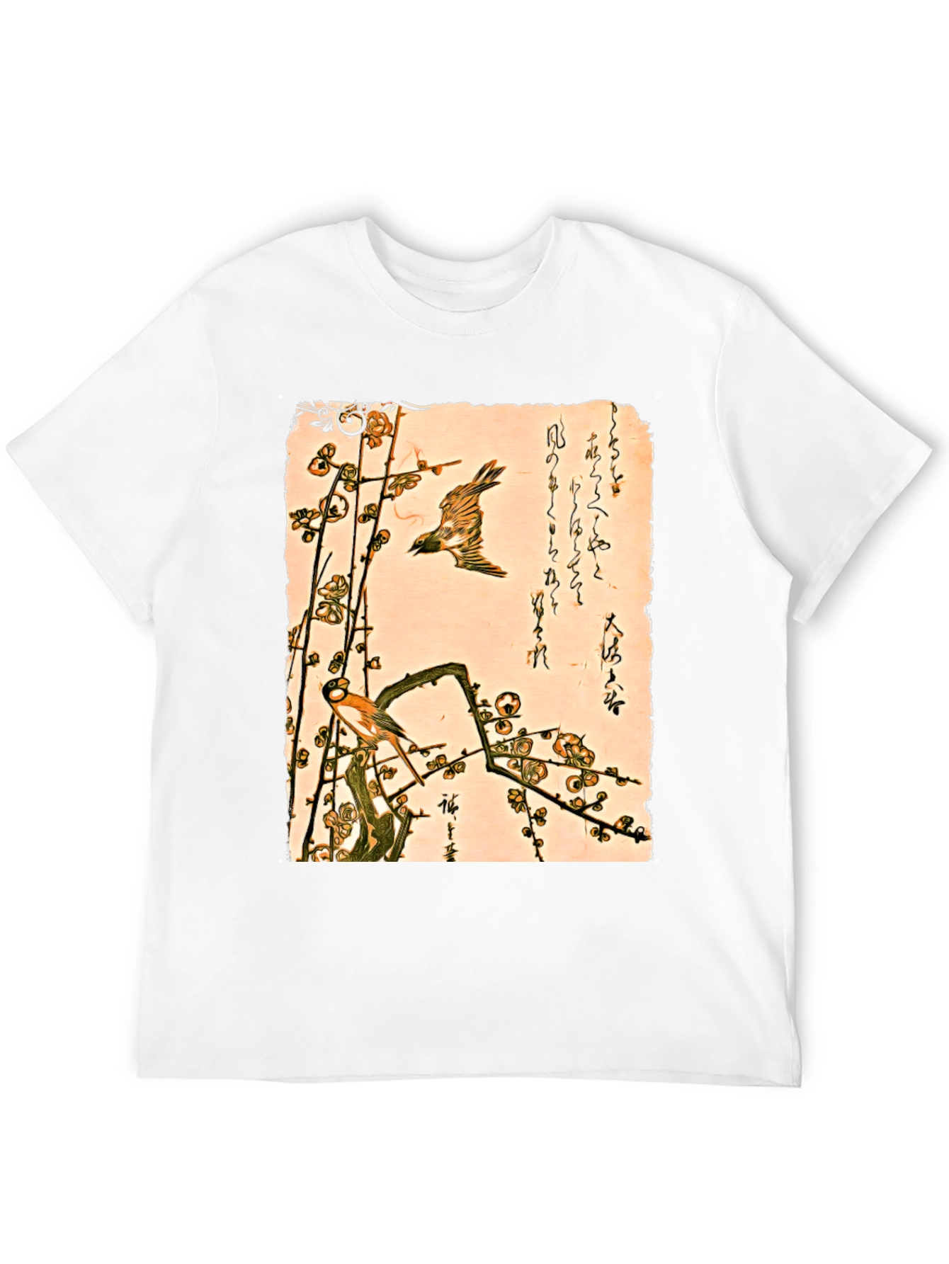 Ukiyo-e Style Bird and Plum Blossom Tee