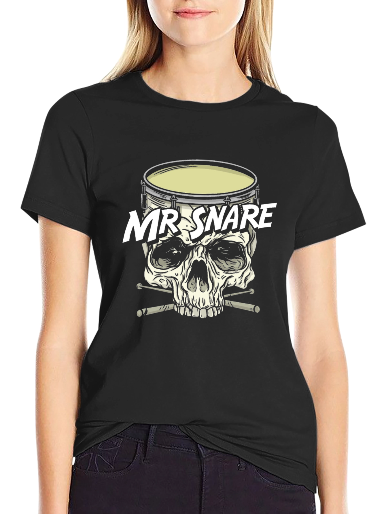 Mr. Snare Drum Skull Graphic T-Shirt