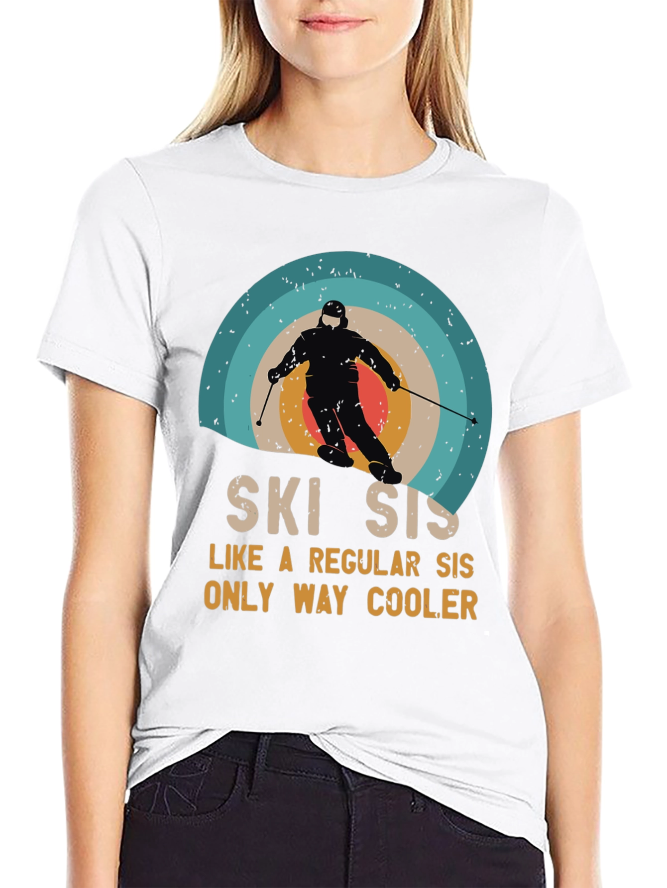 Retro Ski Sis T-Shirt - Cool Sister Gift