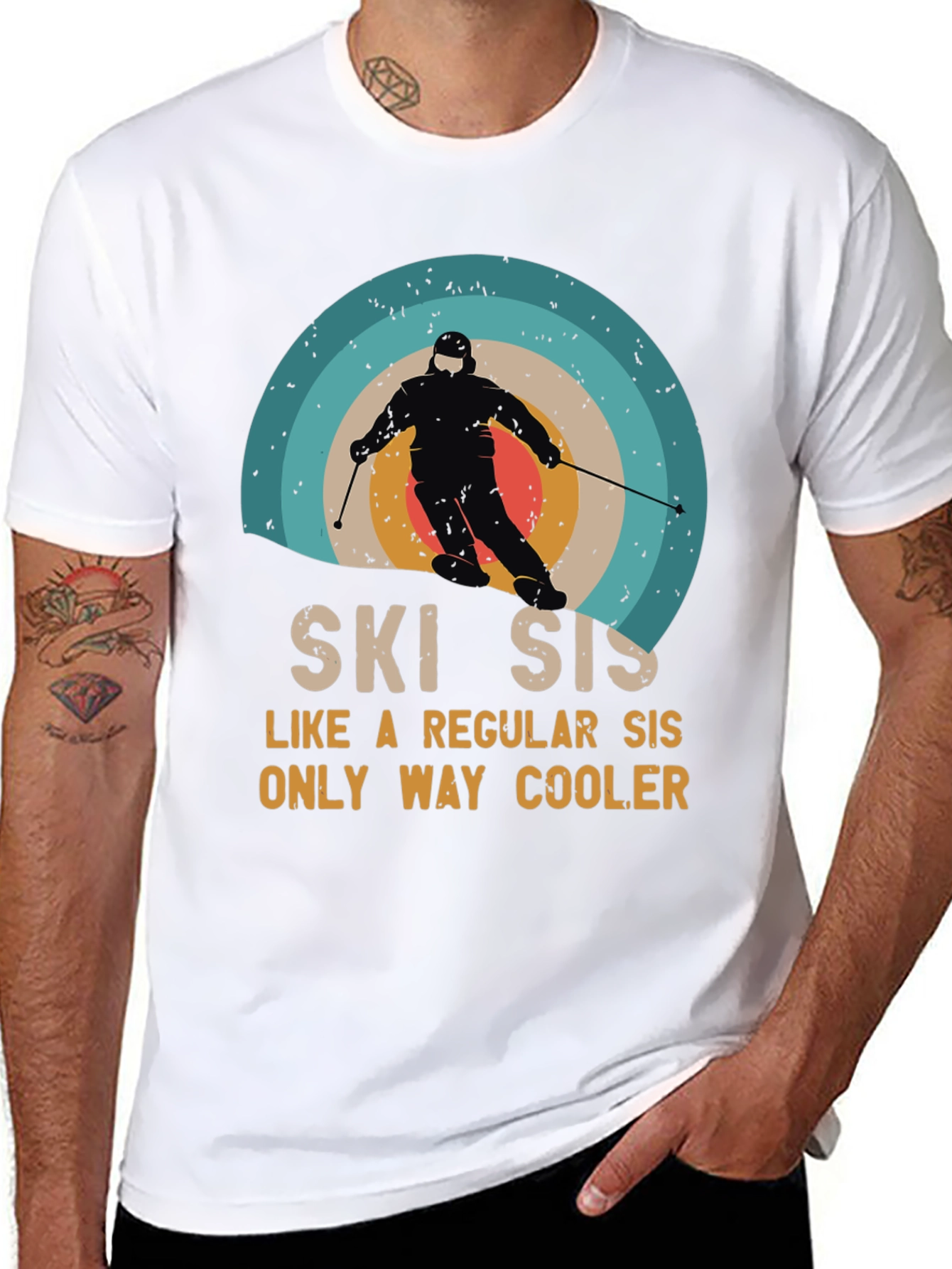 Retro Ski Sis T-Shirt - Cool Sister Gift