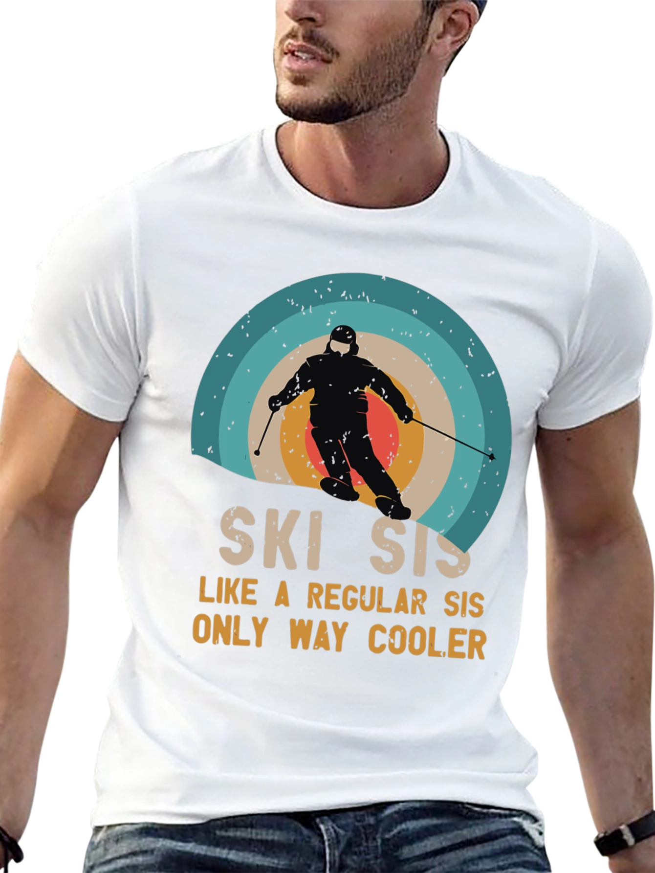 Retro Ski Sis T-Shirt - Cool Sister Gift