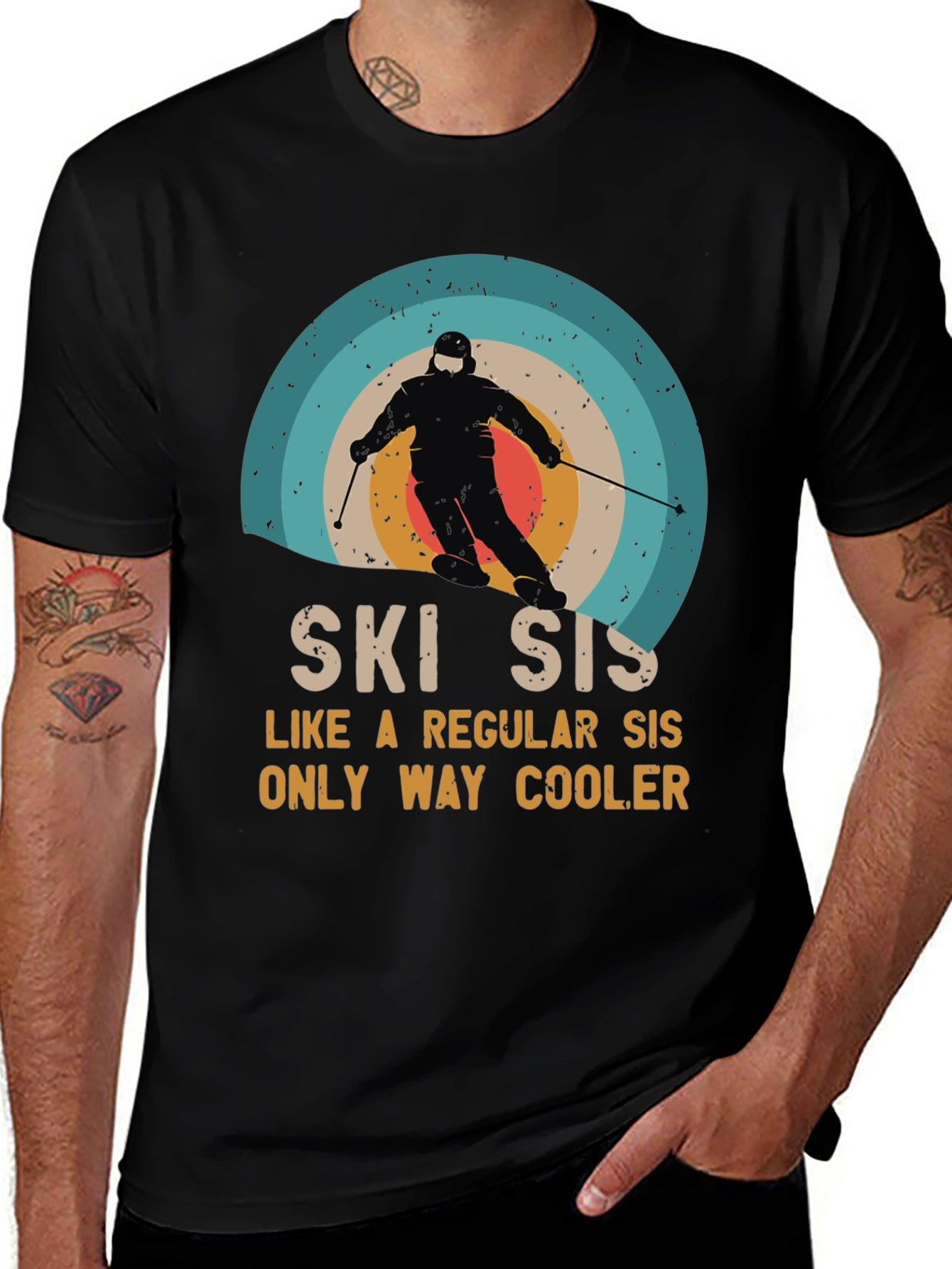 Retro Ski Sis T-Shirt - Cool Sister Gift