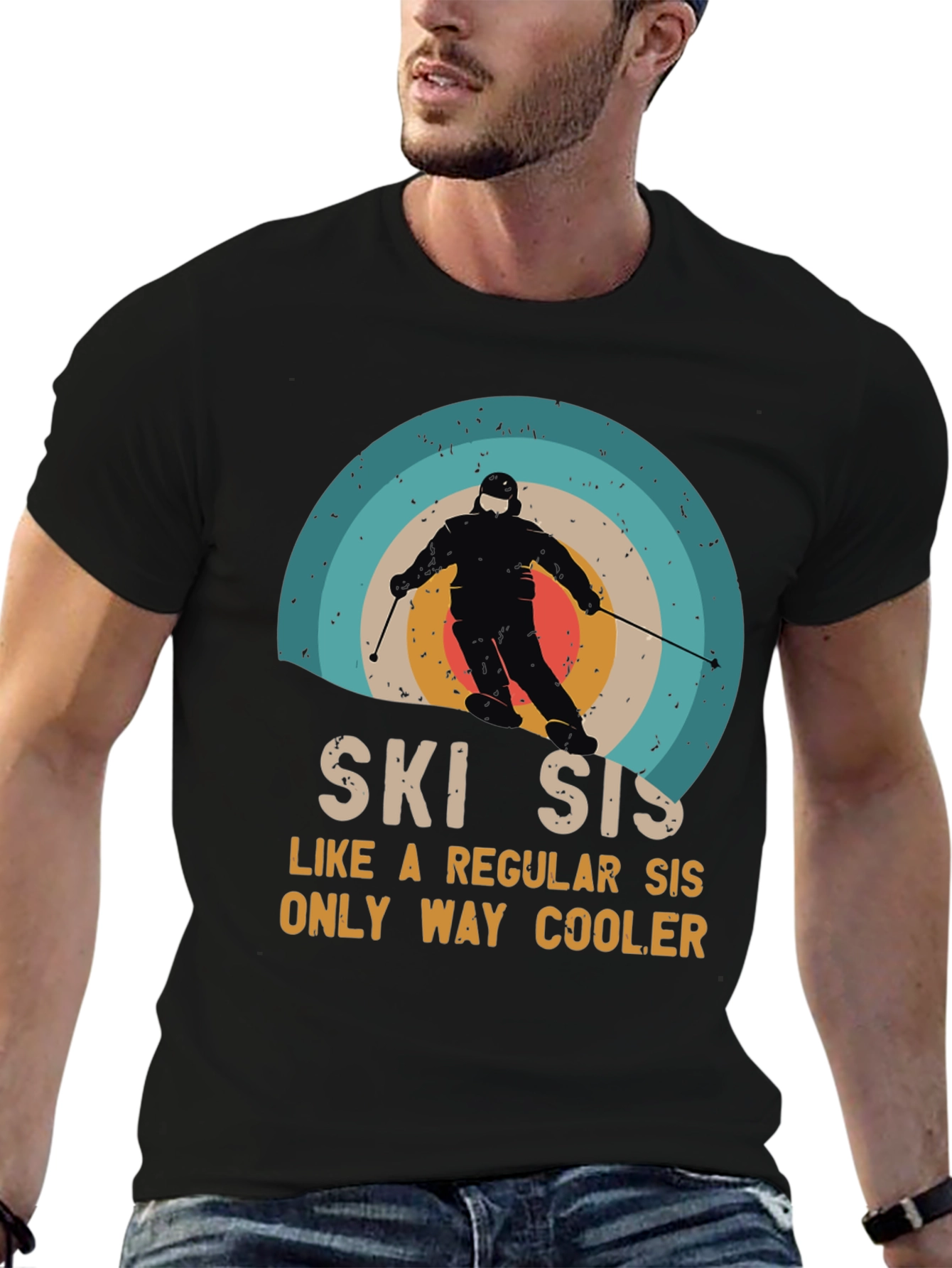 Retro Ski Sis T-Shirt - Cool Sister Gift