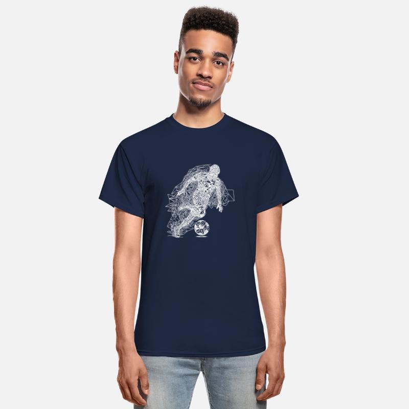 Geometric Soccer Player Runs With Ball