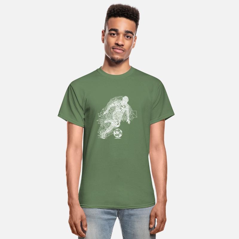 Geometric Soccer Player Runs With Ball