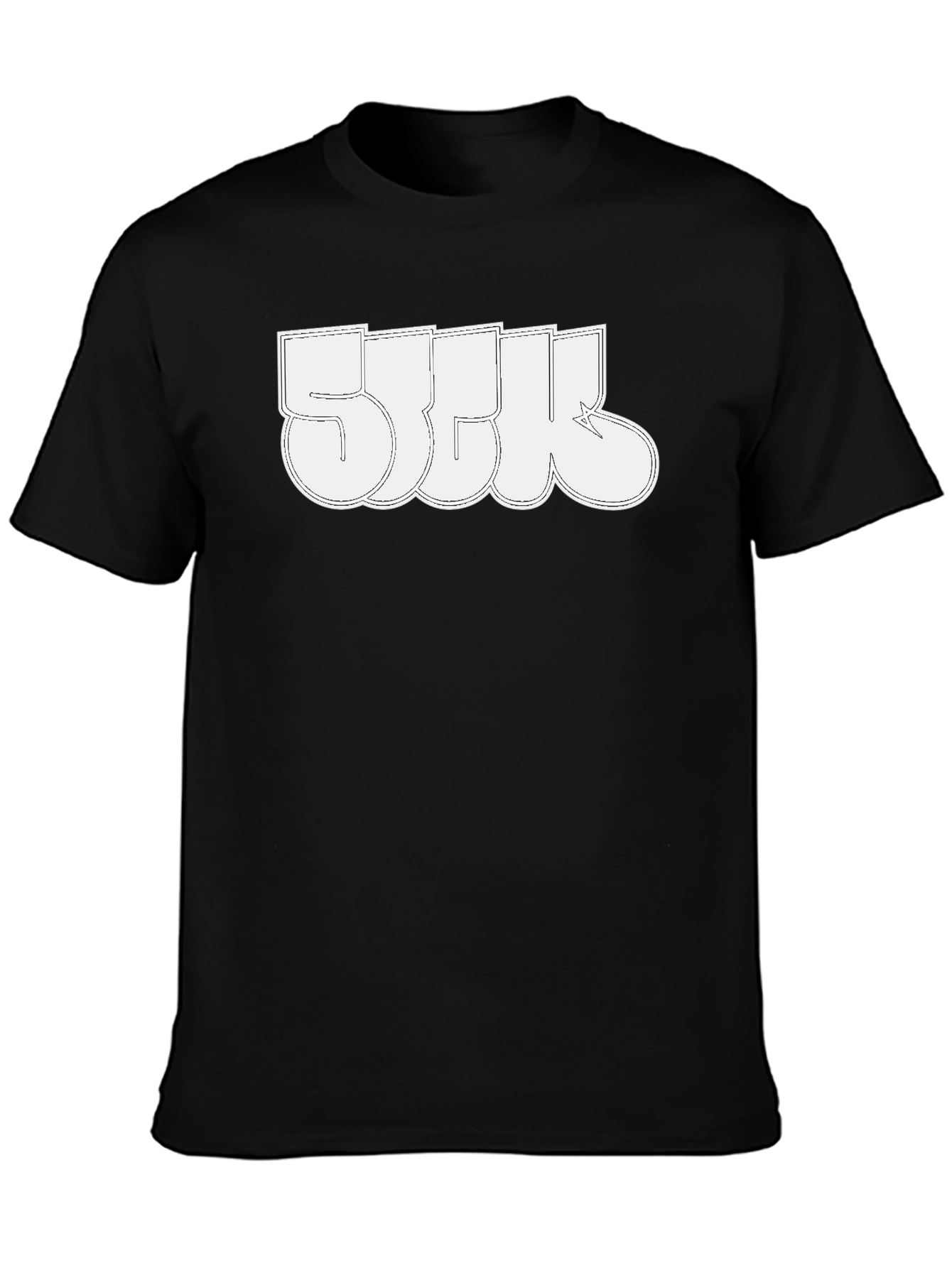 Cool Black T-Shirt with White Graphic Print