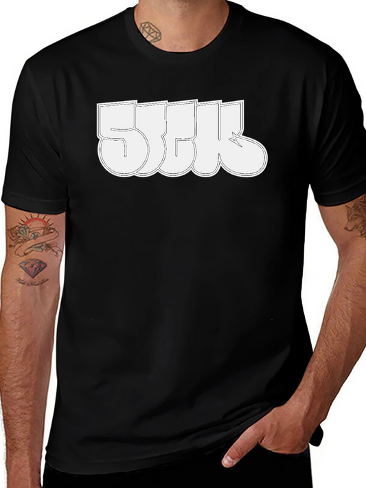 Cool Black T-Shirt with White Graphic Print