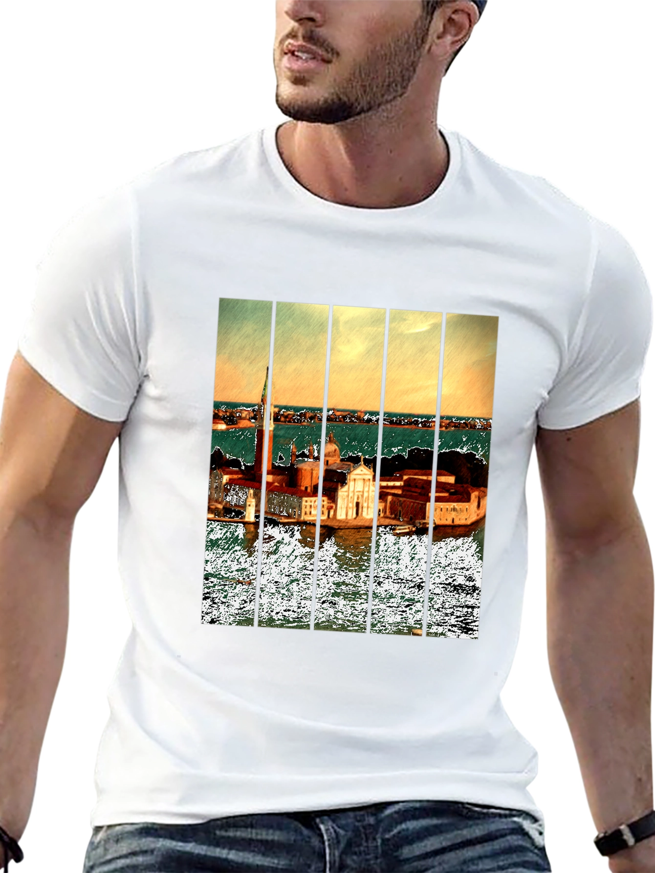 Venice T-Shirt: Artistic Cityscape Tee for Men