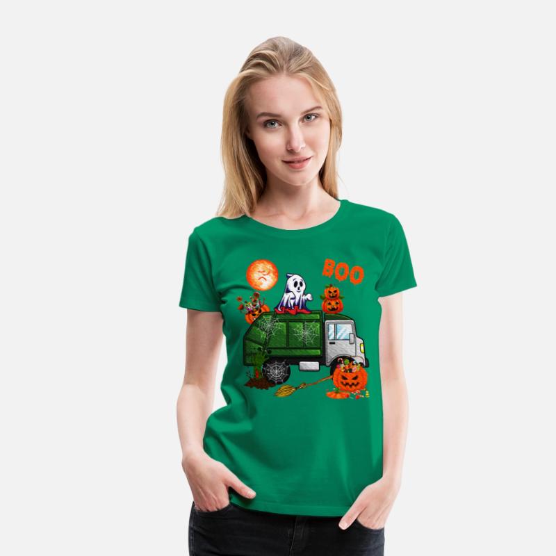 Ghost Driving Garbage Truck With Candy Bag Pumpkin