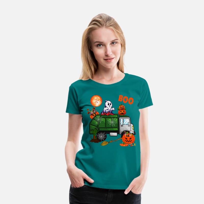 Ghost Driving Garbage Truck With Candy Bag Pumpkin