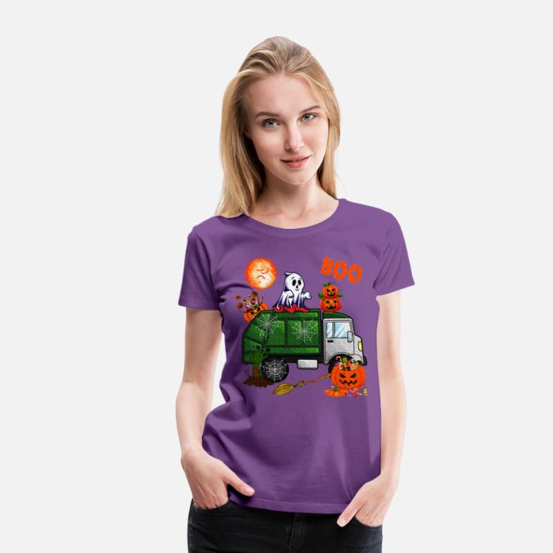 Ghost Driving Garbage Truck With Candy Bag Pumpkin