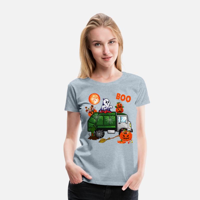 Ghost Driving Garbage Truck With Candy Bag Pumpkin