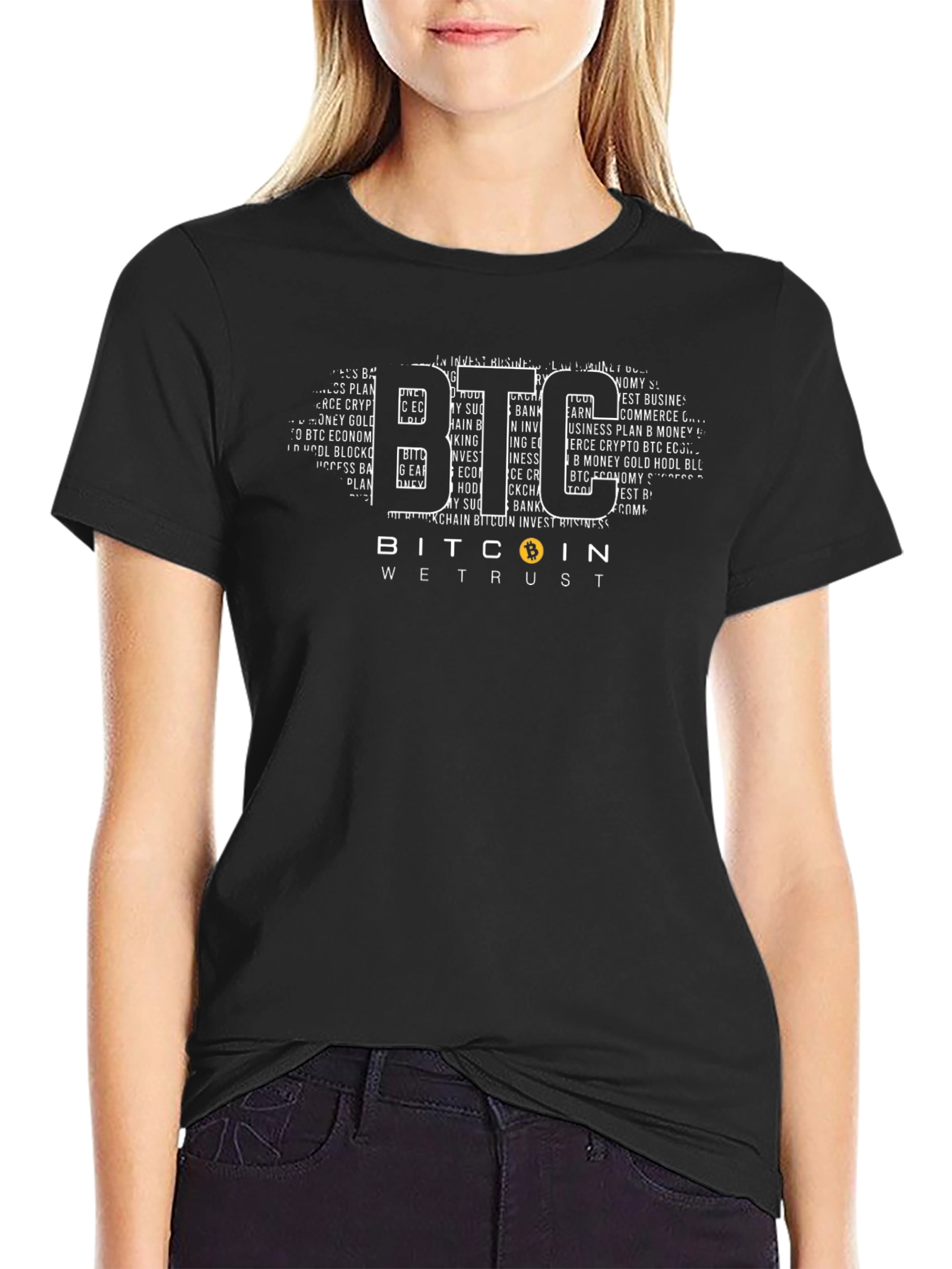 Bitcoin BTC We Trust Crypto Black T-Shirt